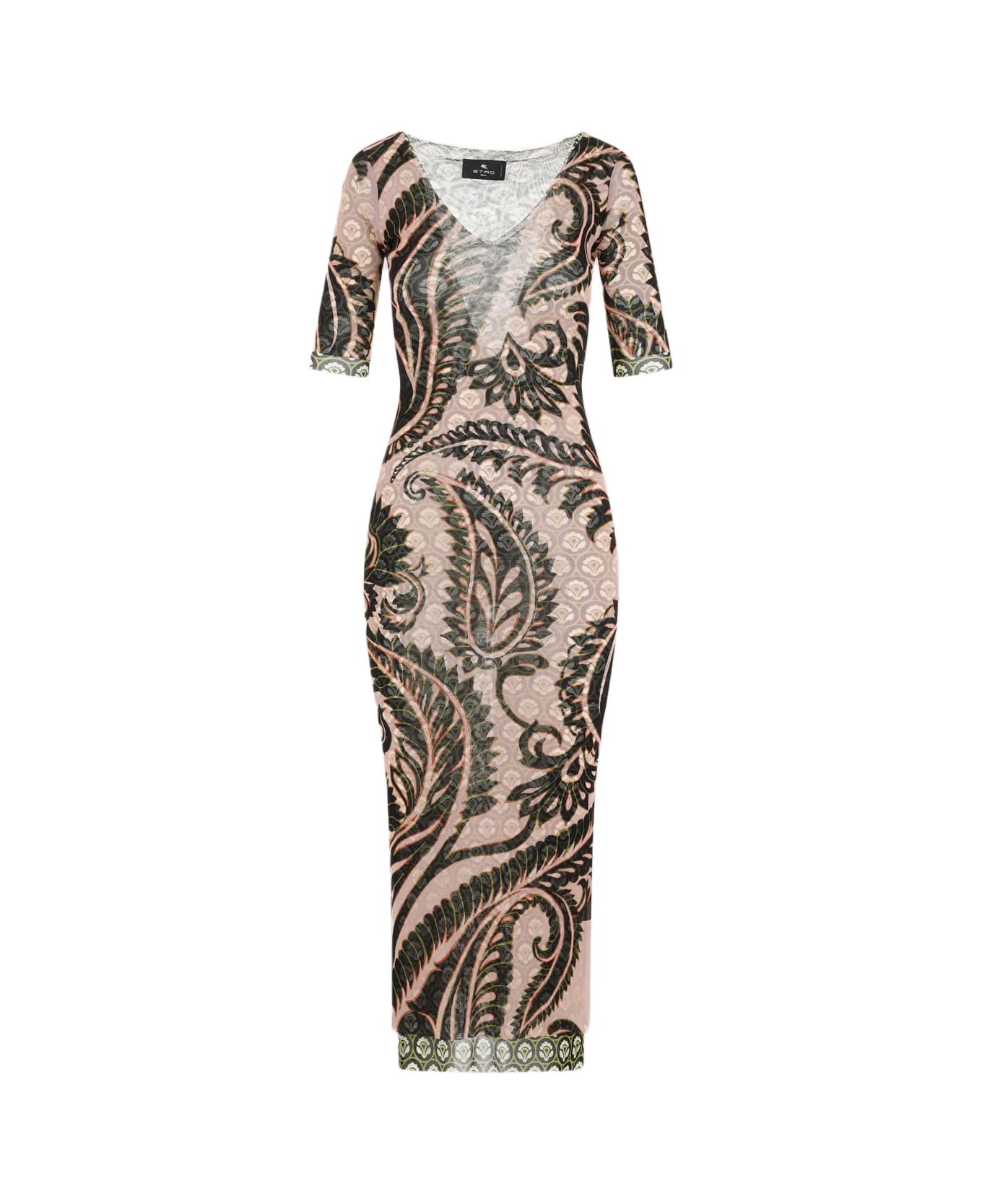 Etro Polyamide Midi Dress - Stampa Fdo Rosa