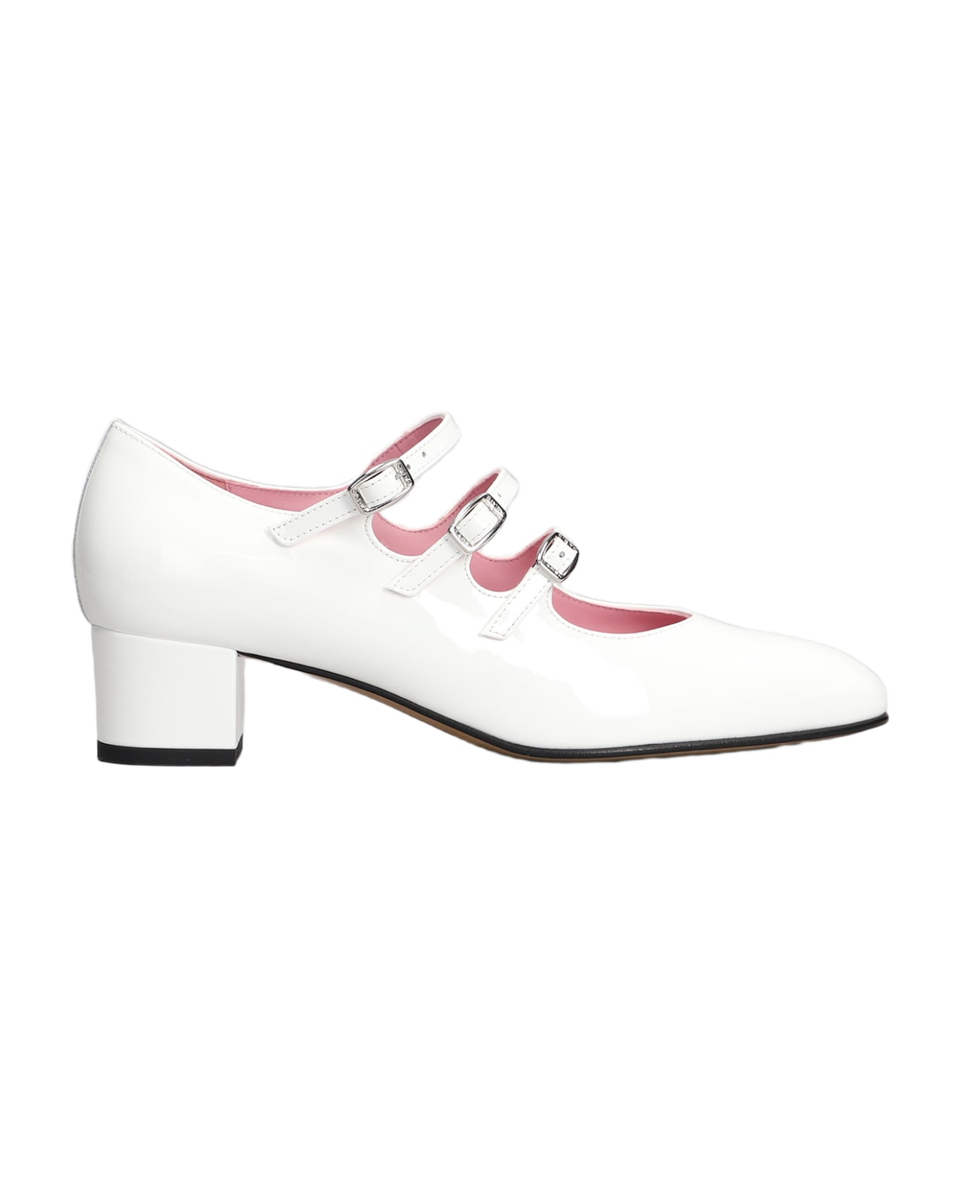 Carel Kina Pumps In White Patent Leather - white