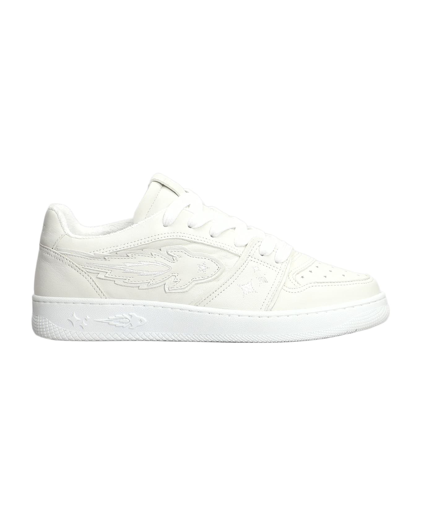 Enterprise Japan Egg Rocket Sneakers In White Leather - white スニーカー