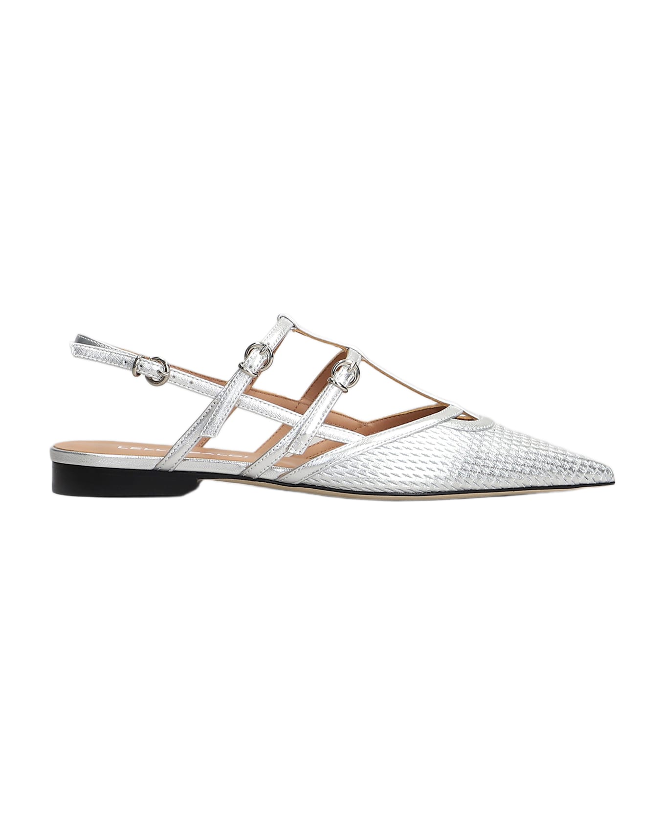 Lella Baldi Ballet Flats In Silver Leather - silver
