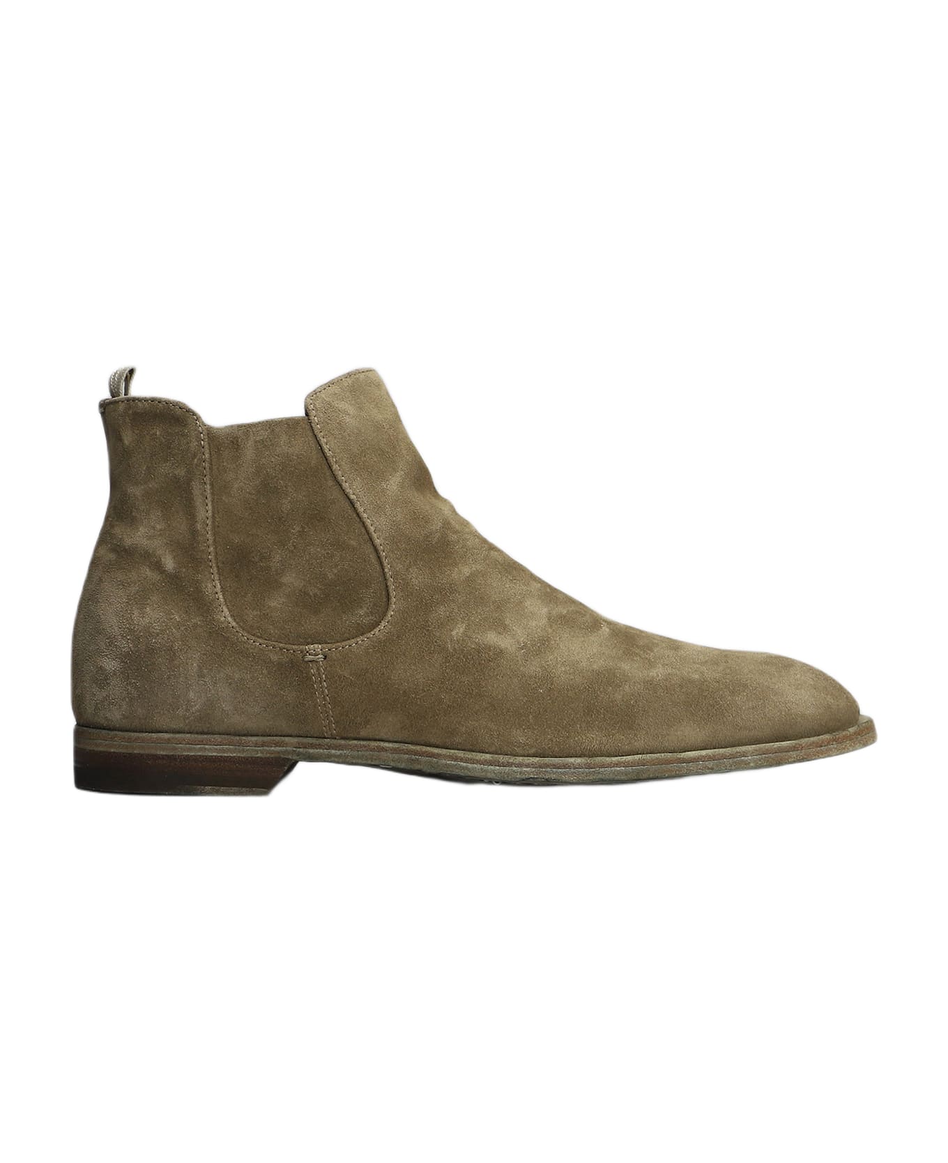 Officine Creative Sound 004 Ankle Boots In Beige Suede - beige