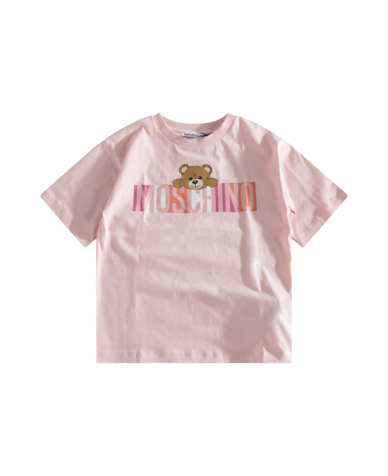 Moschino Pink Multicolour Cotton T-shirt - SUGAR ROSE