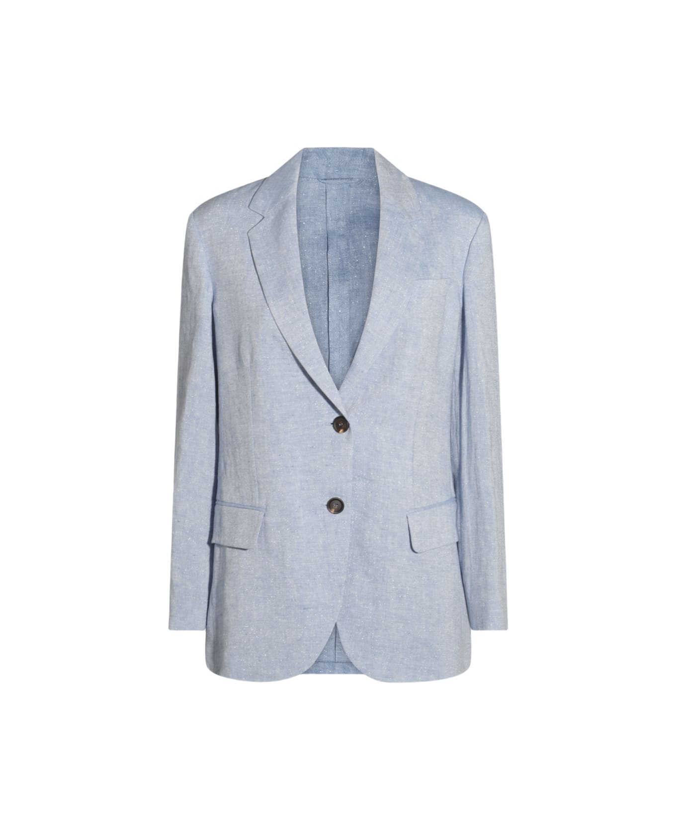 アウターその他 BRUNELLO CUCINELLI Woman Blazer Blue MH5477281 C2481 Linen-blend blazer in blue - Brunello Cucinelli | Mytheresa