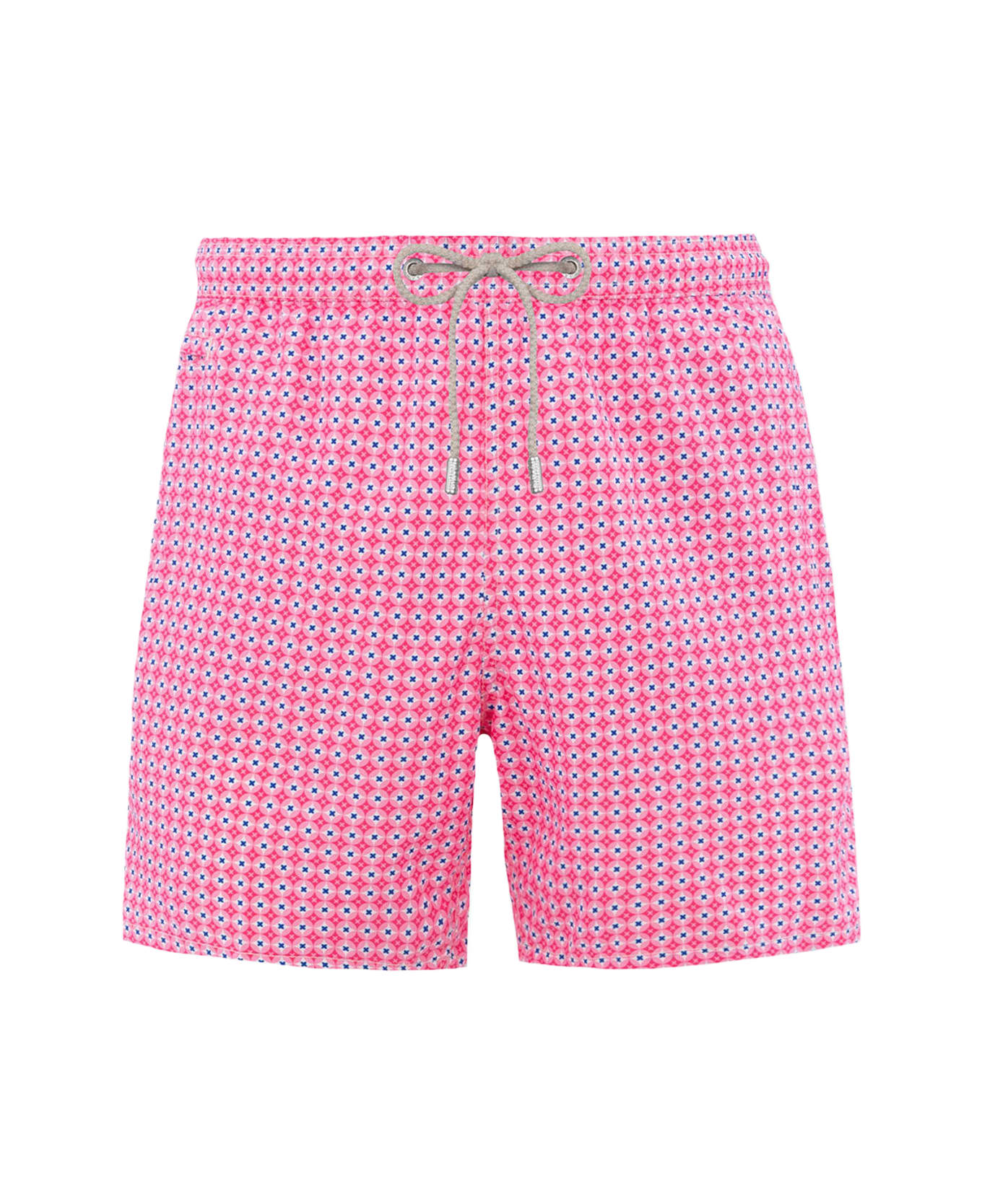 MC2 Saint Barth Man Lightweight Fabric Swim-shorts Lighting Micro Fantasy With Tie Print - PINK