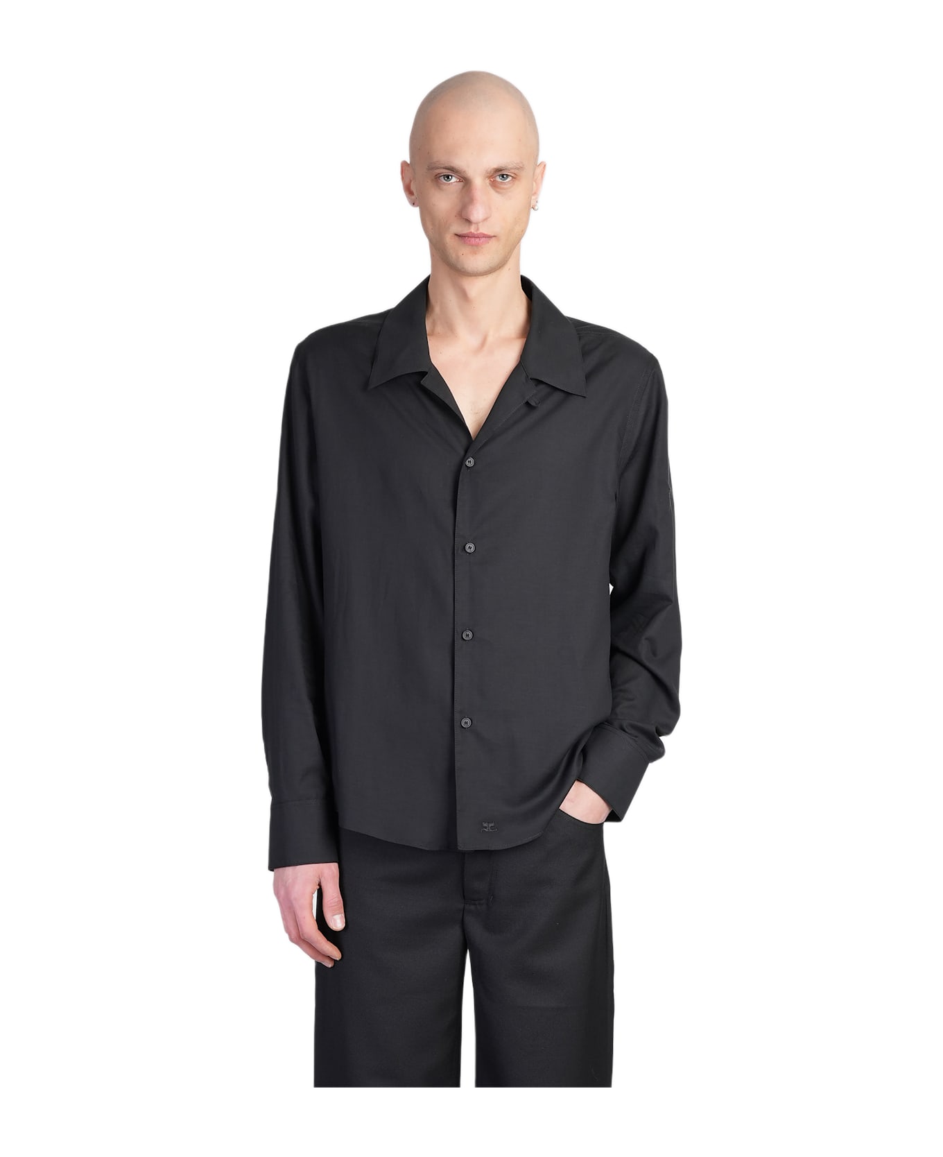 Courrèges Shirt In Black Cotton - black