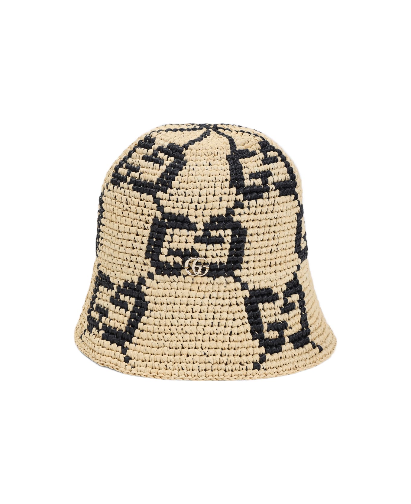 Gucci Gg Raffia Hat - Natural Black