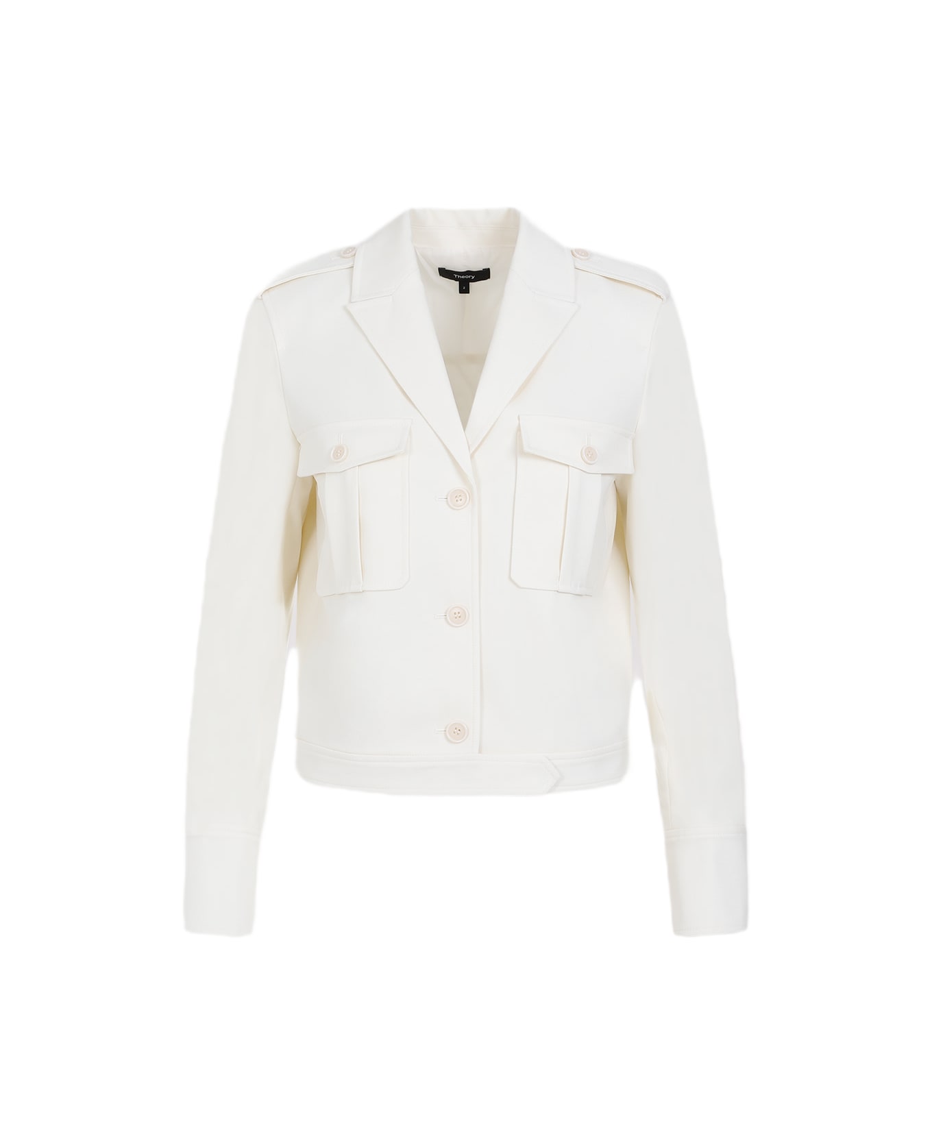 Theory Wool Boxy Jacket - Ivory
