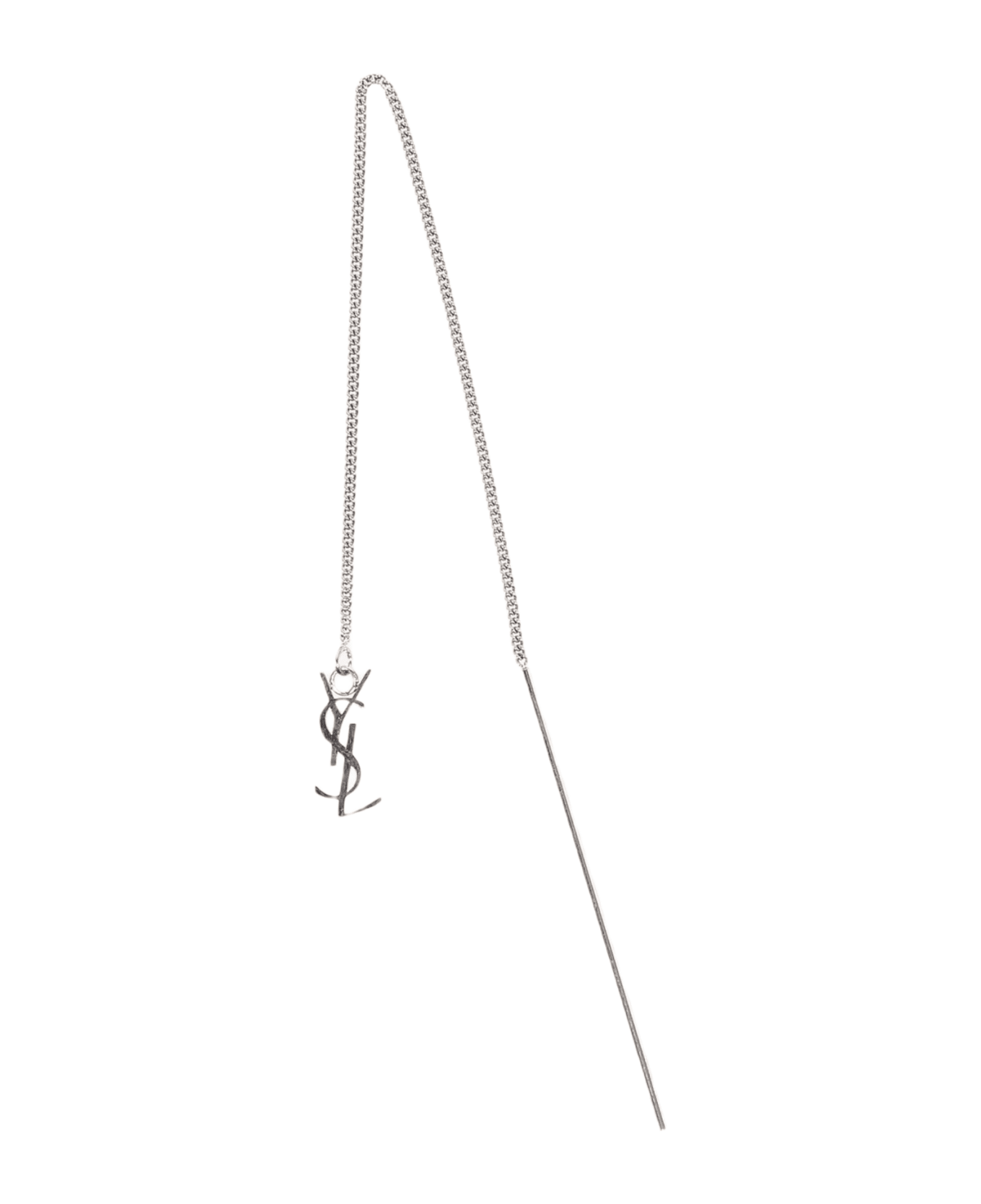 Saint Laurent Opyum Ysl Long Threader Earrings - ARGENTO