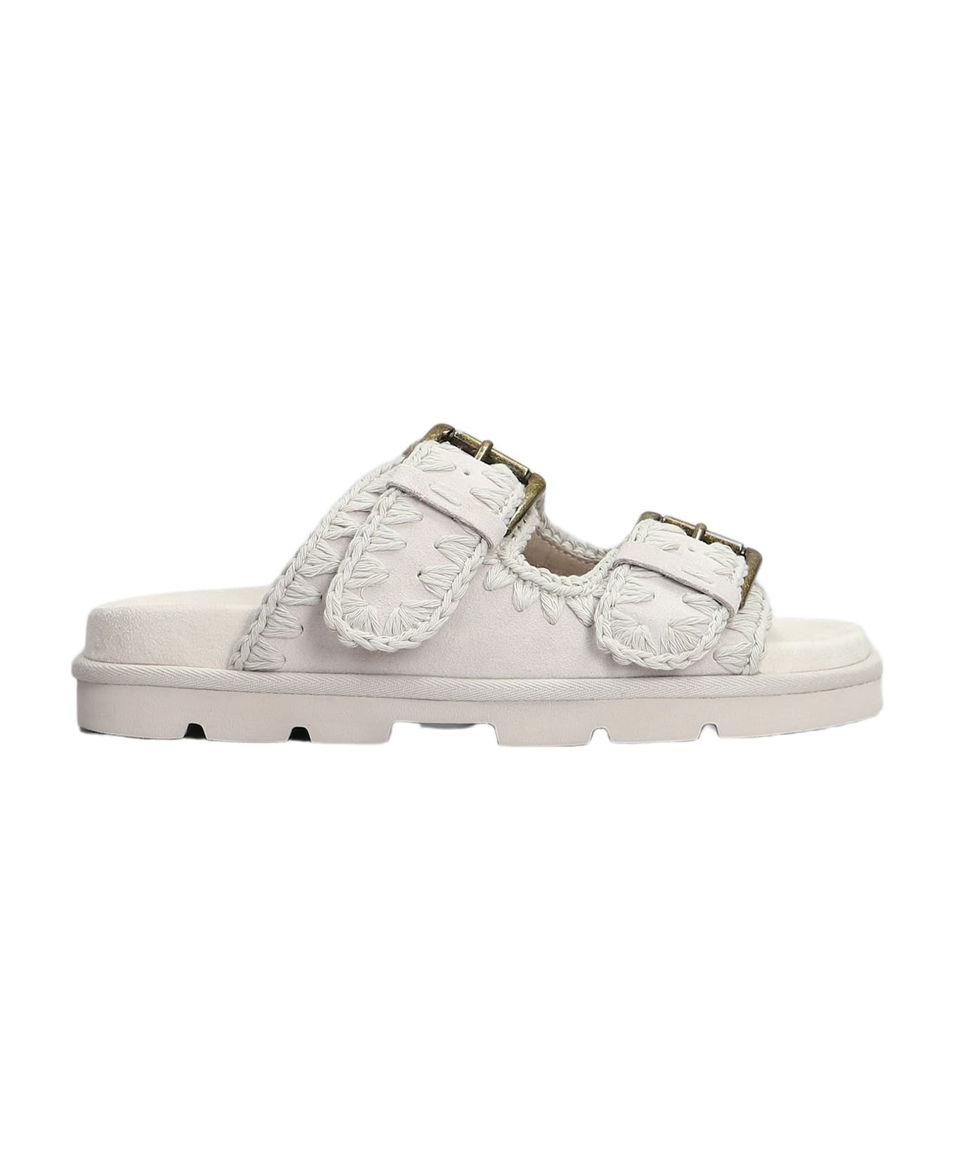 Mou Low Bio Flats In Grey Suede - grey