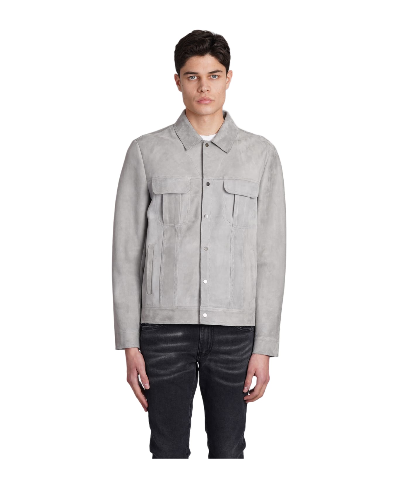 Salvatore Santoro Leather Jacket In Grey Leather - grey レザージャケット
