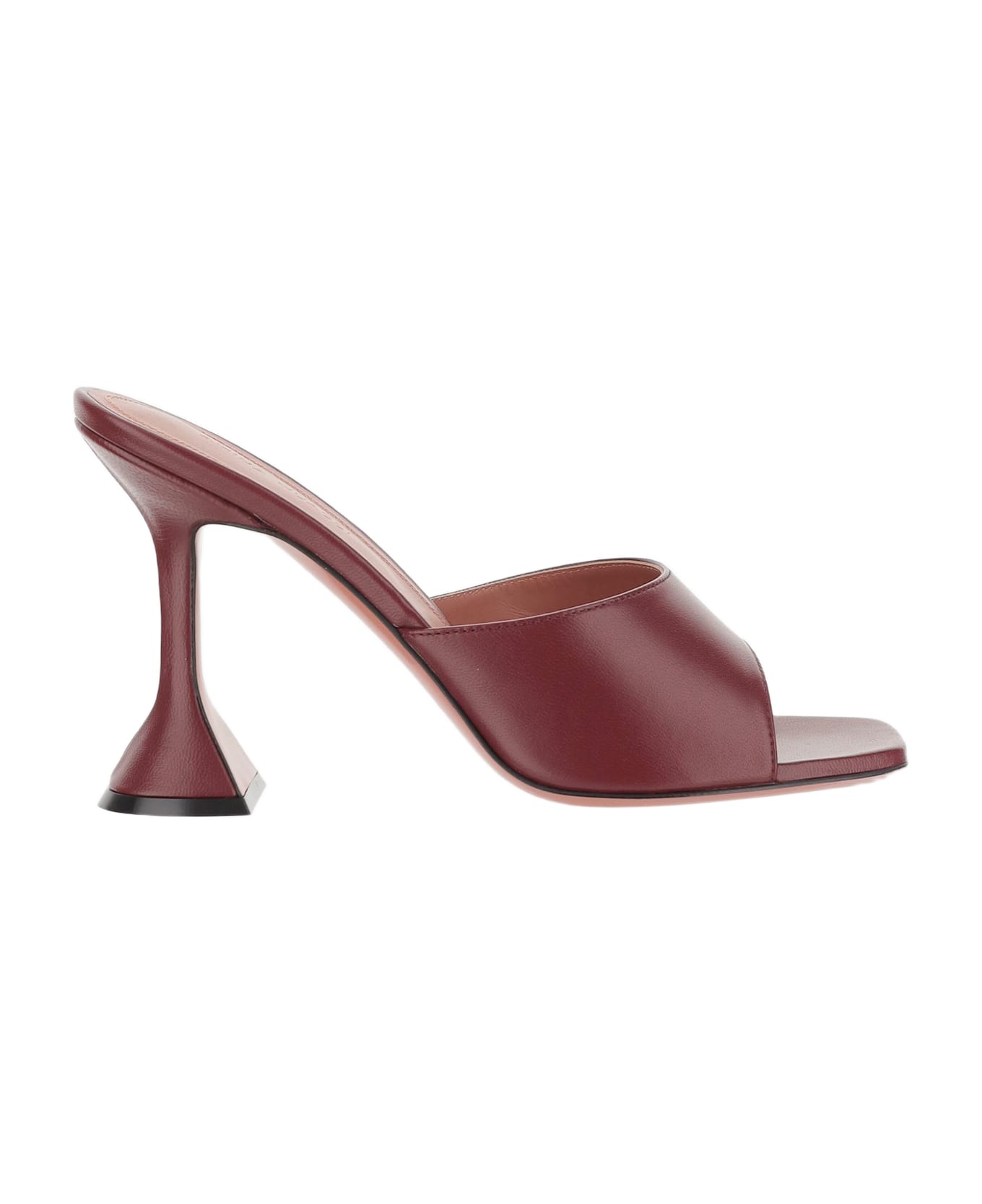 Amina Muaddi Lupita Leather Sandals - Bordeaux