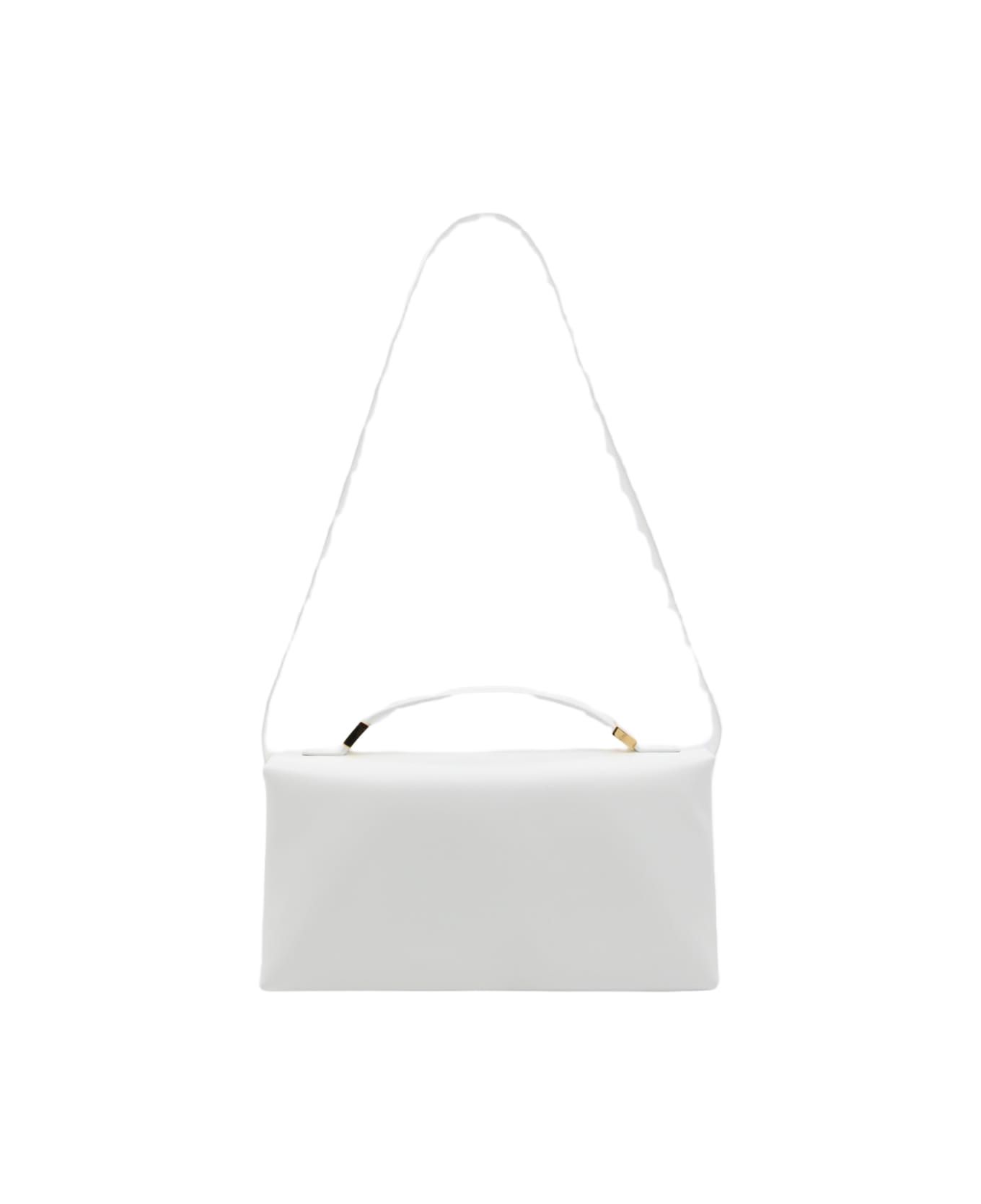 Marni White Leather Prisma Top Handle Bag