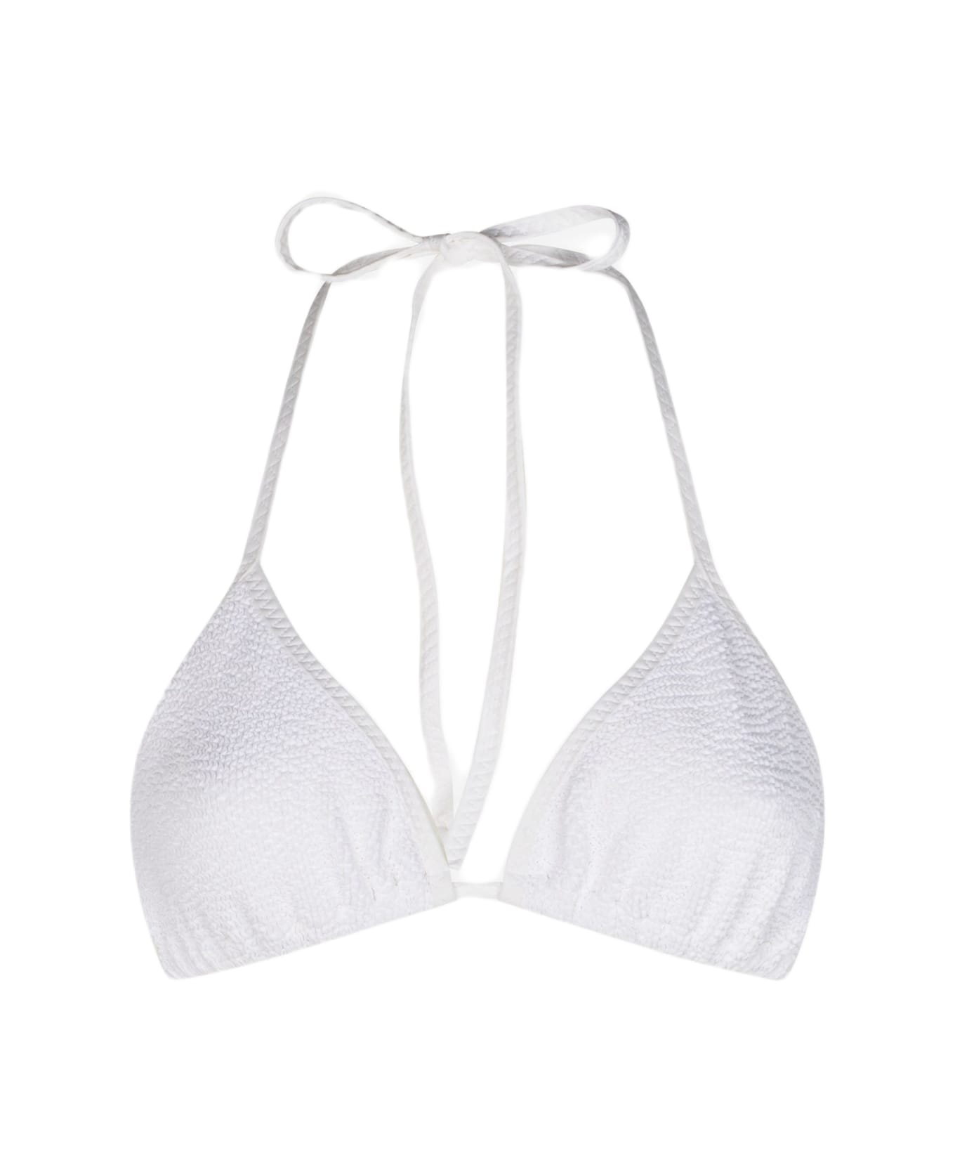 MC2 Saint Barth Woman White Crinkle Triangle Top Swimsuit - WHITE
