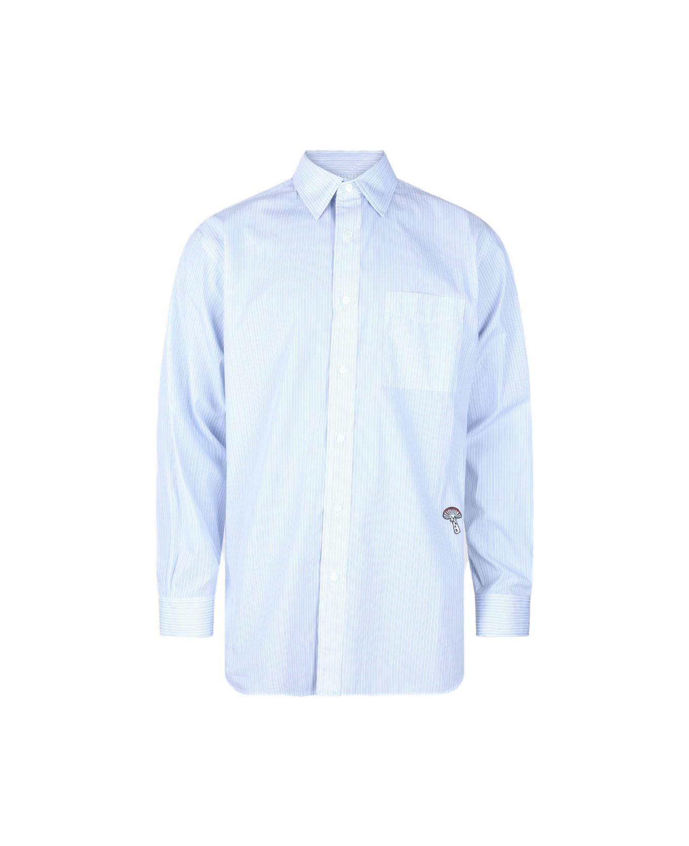 Bottega Veneta White And Blue Cotton Shirt - White