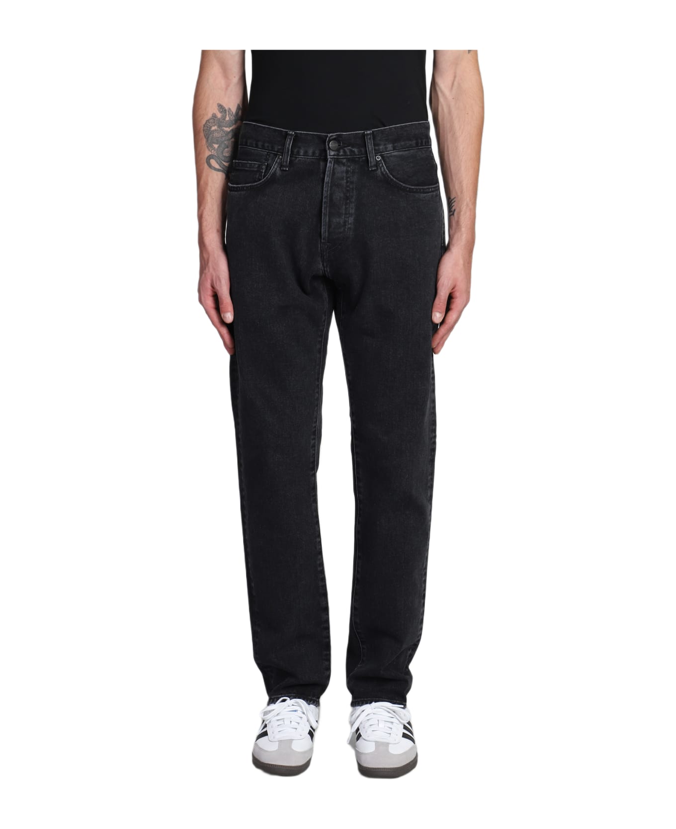 Carhartt Jeans In Black Cotton - black