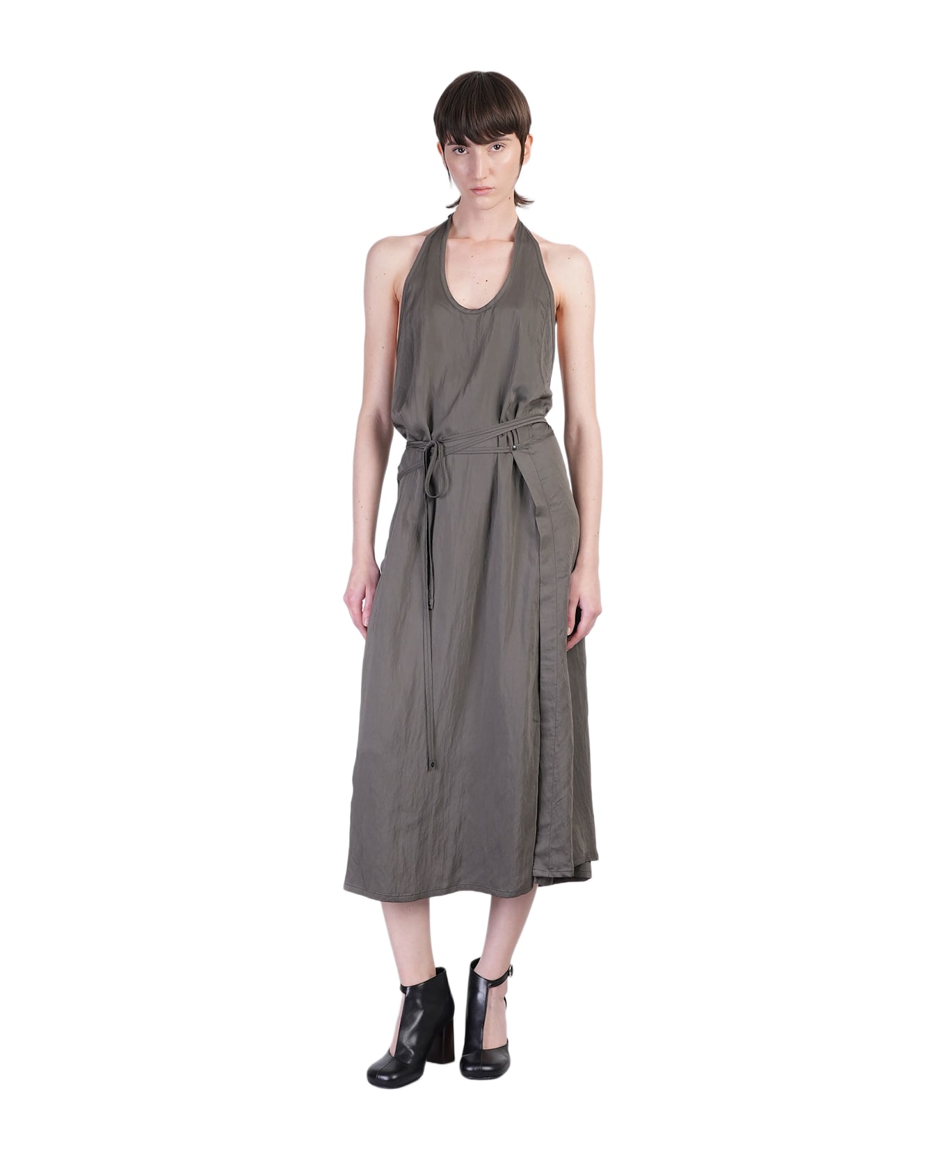 Lemaire Dress Woman In Brown Viscose - Bark Brown
