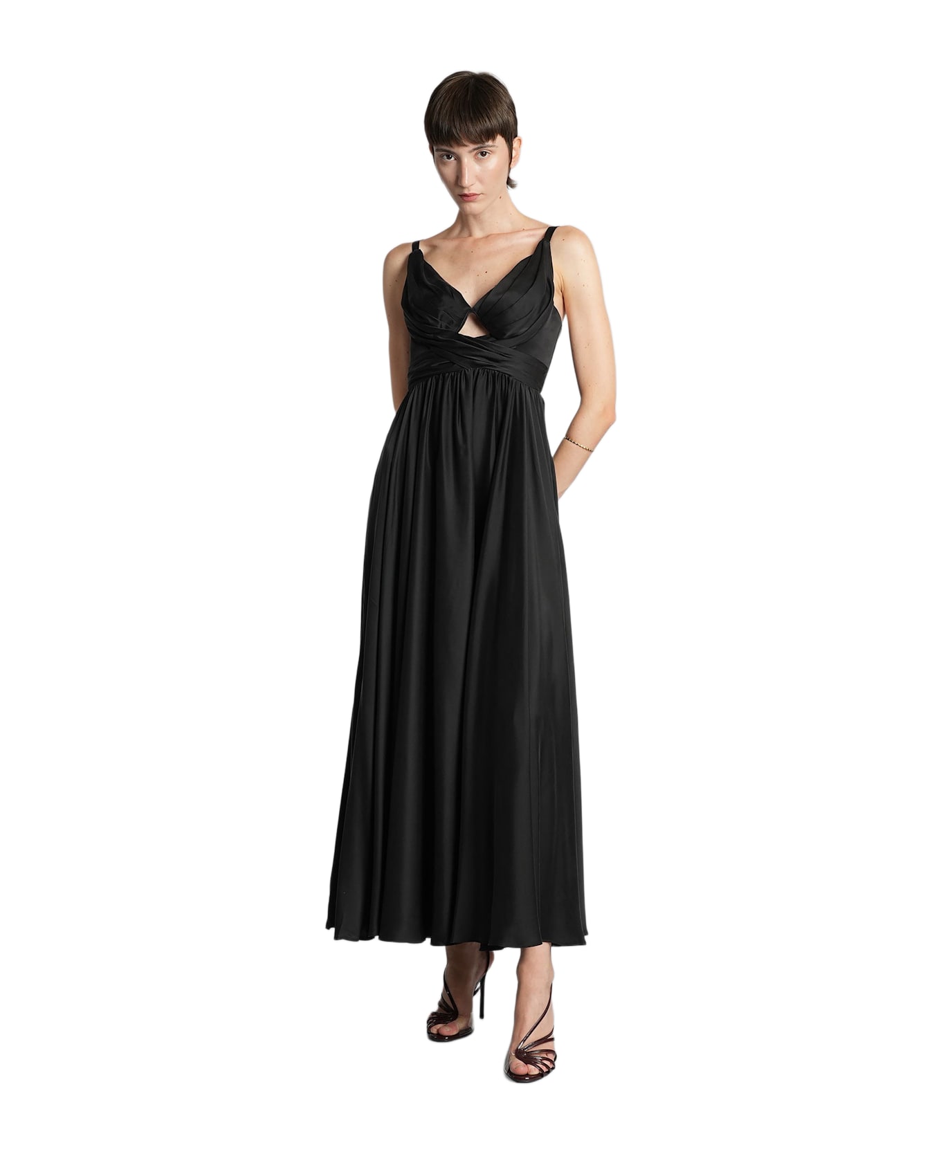 Zimmermann Long Dress In Black Silk - black