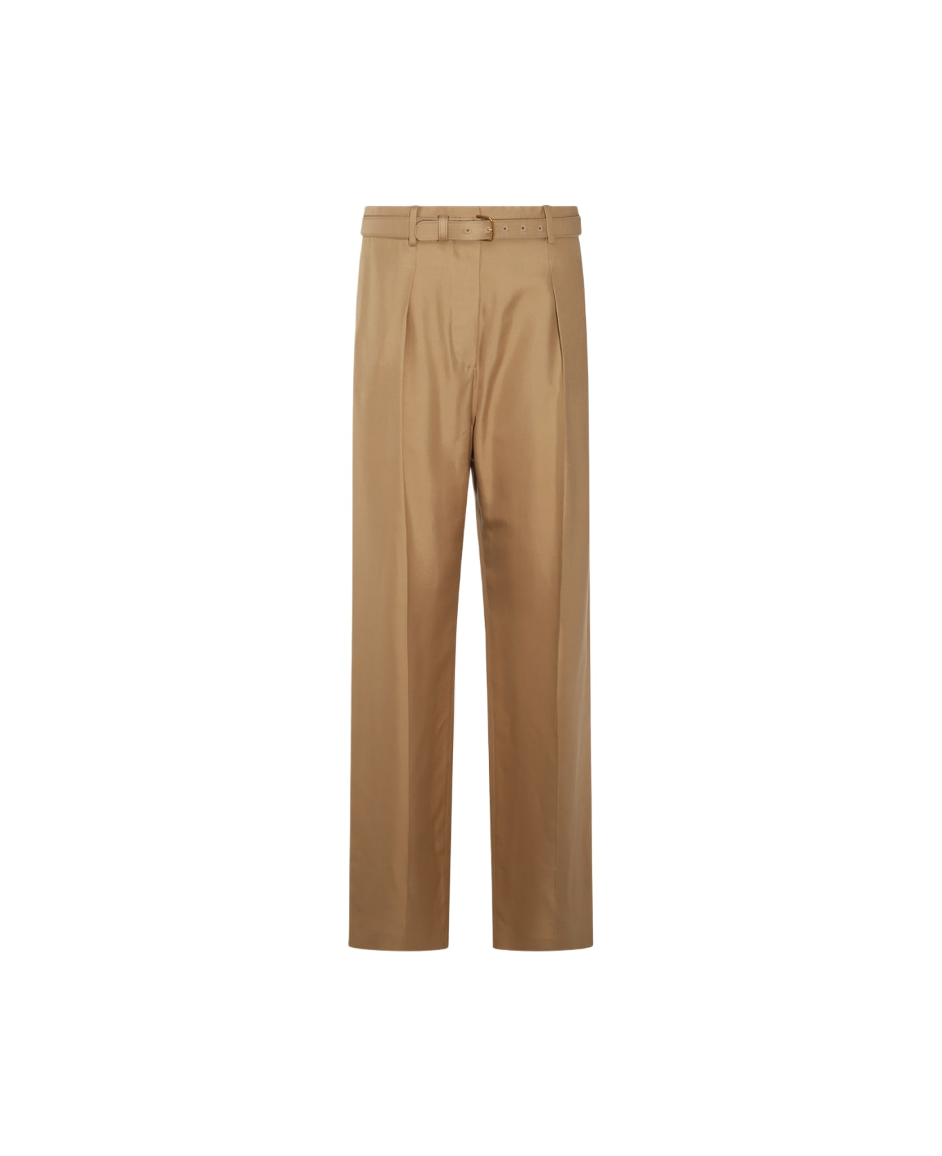 Loro Piana Beige Silk Pants - Pebble Stone