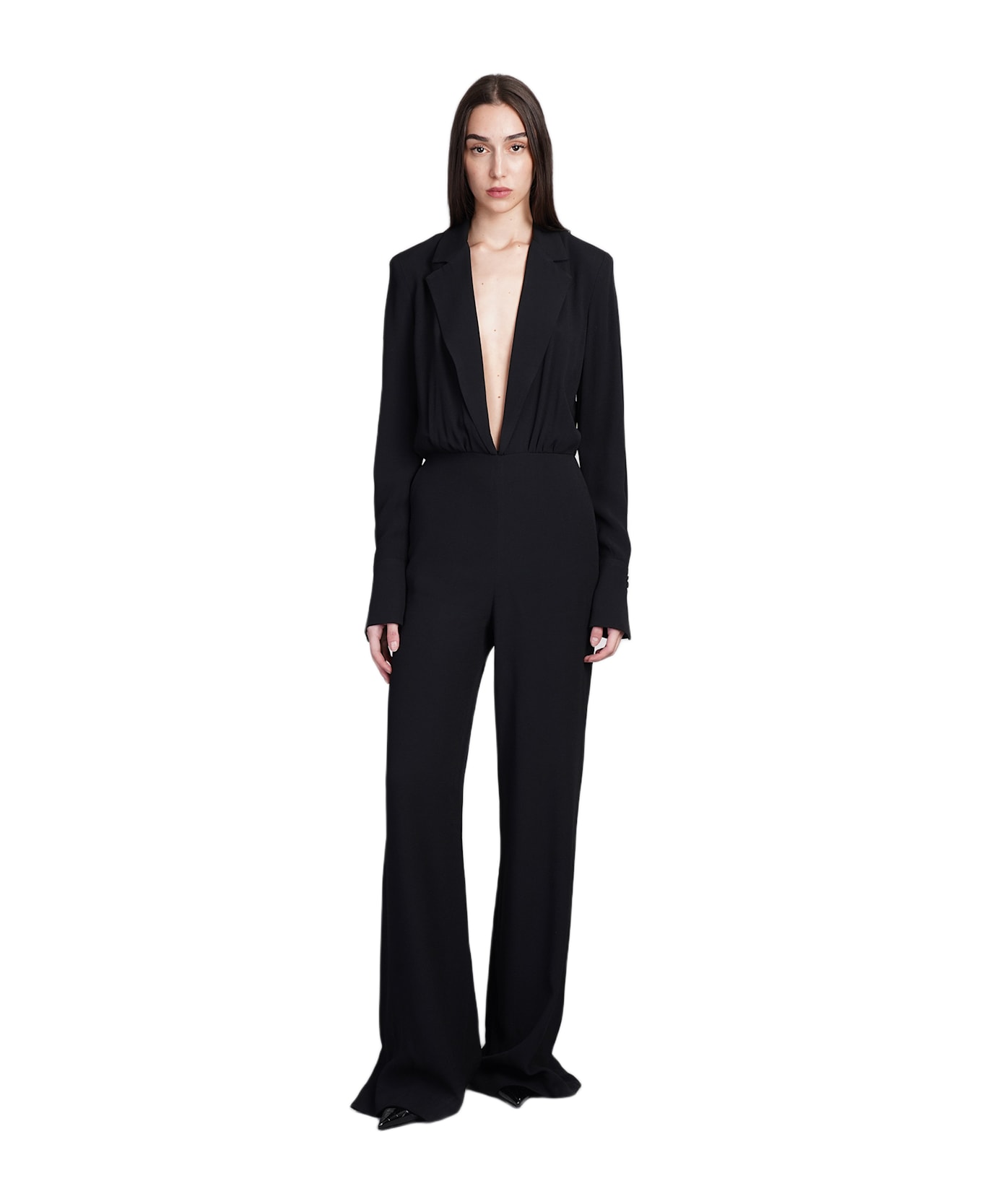 MVP Wardrobe Bayard Jumpsuit In Black Acetate - black