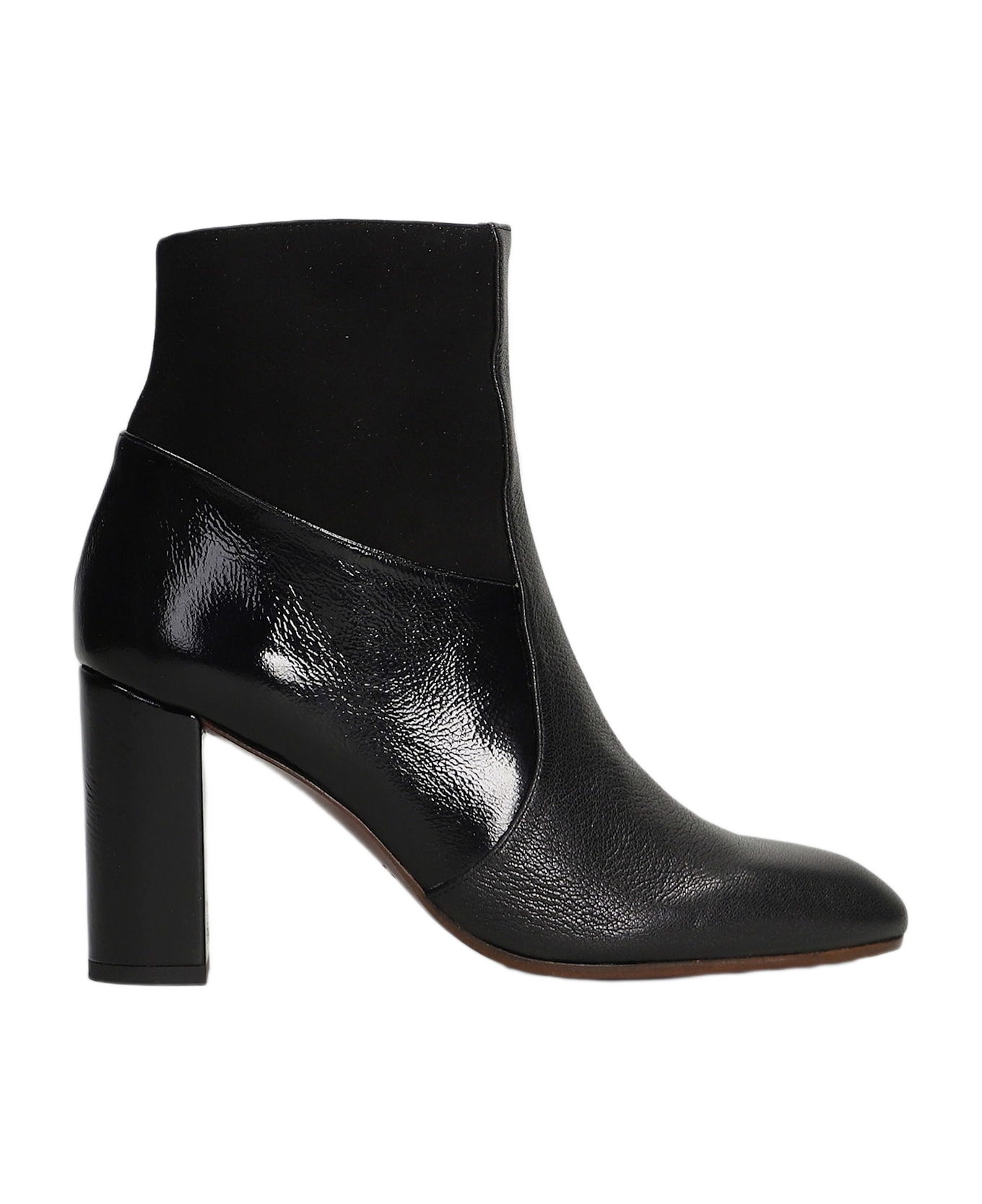 Chie Mihara Etyu High Heels Ankle Boots In Black Leather - black