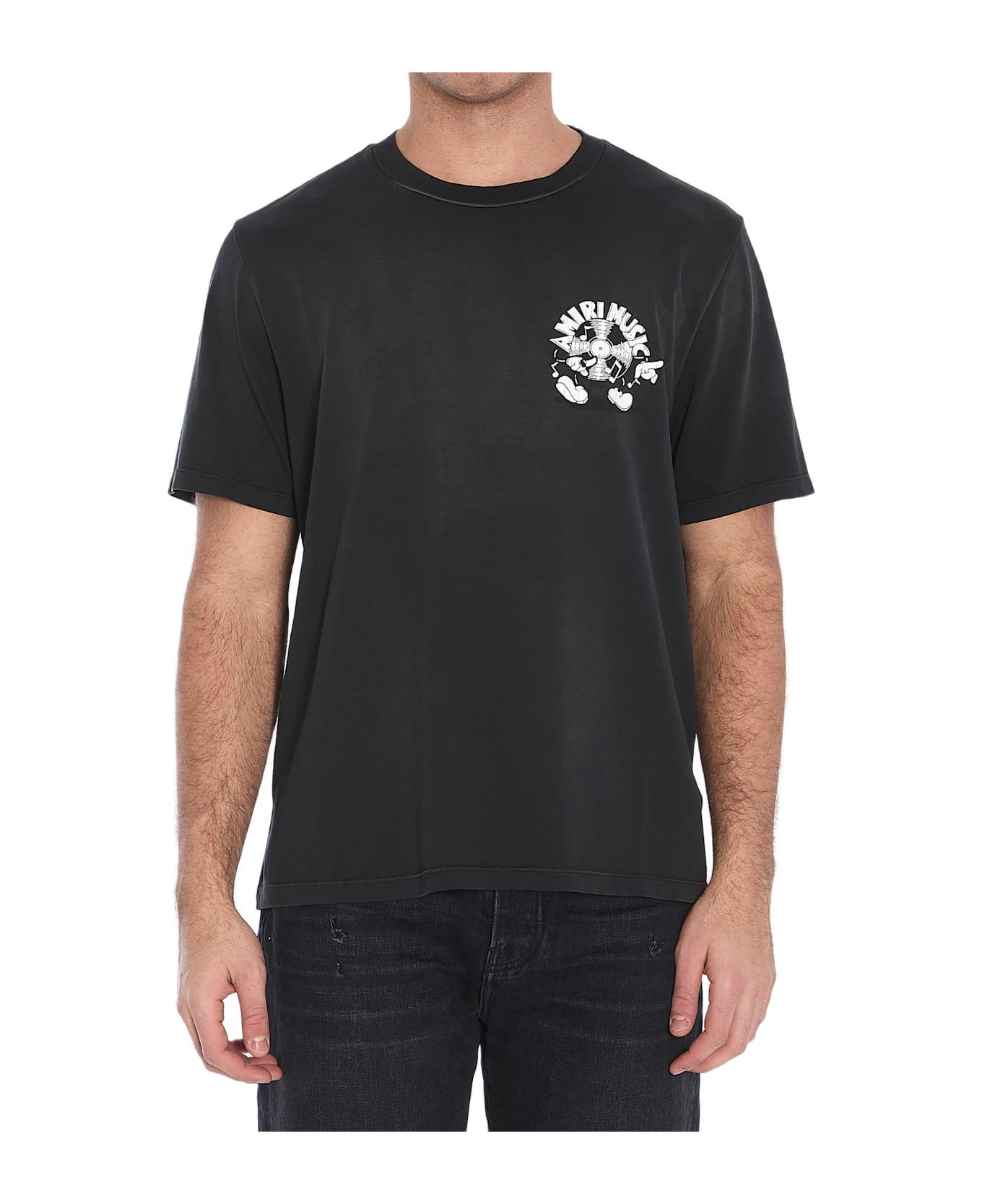 AMIRI Music Record T-shirt - BLACK/WHITE