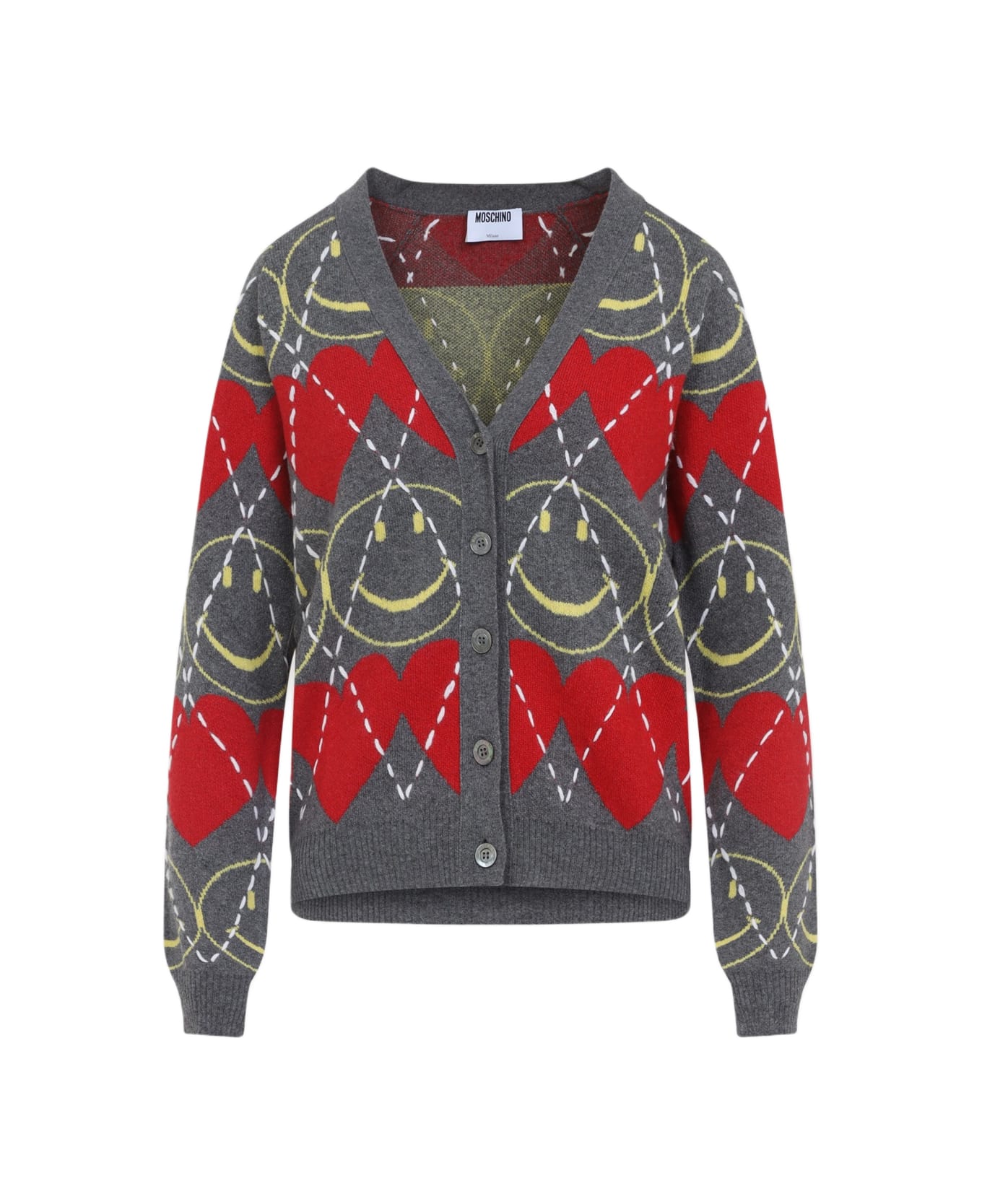 Moschino Smile Cardigan - Fantasia Grigio
