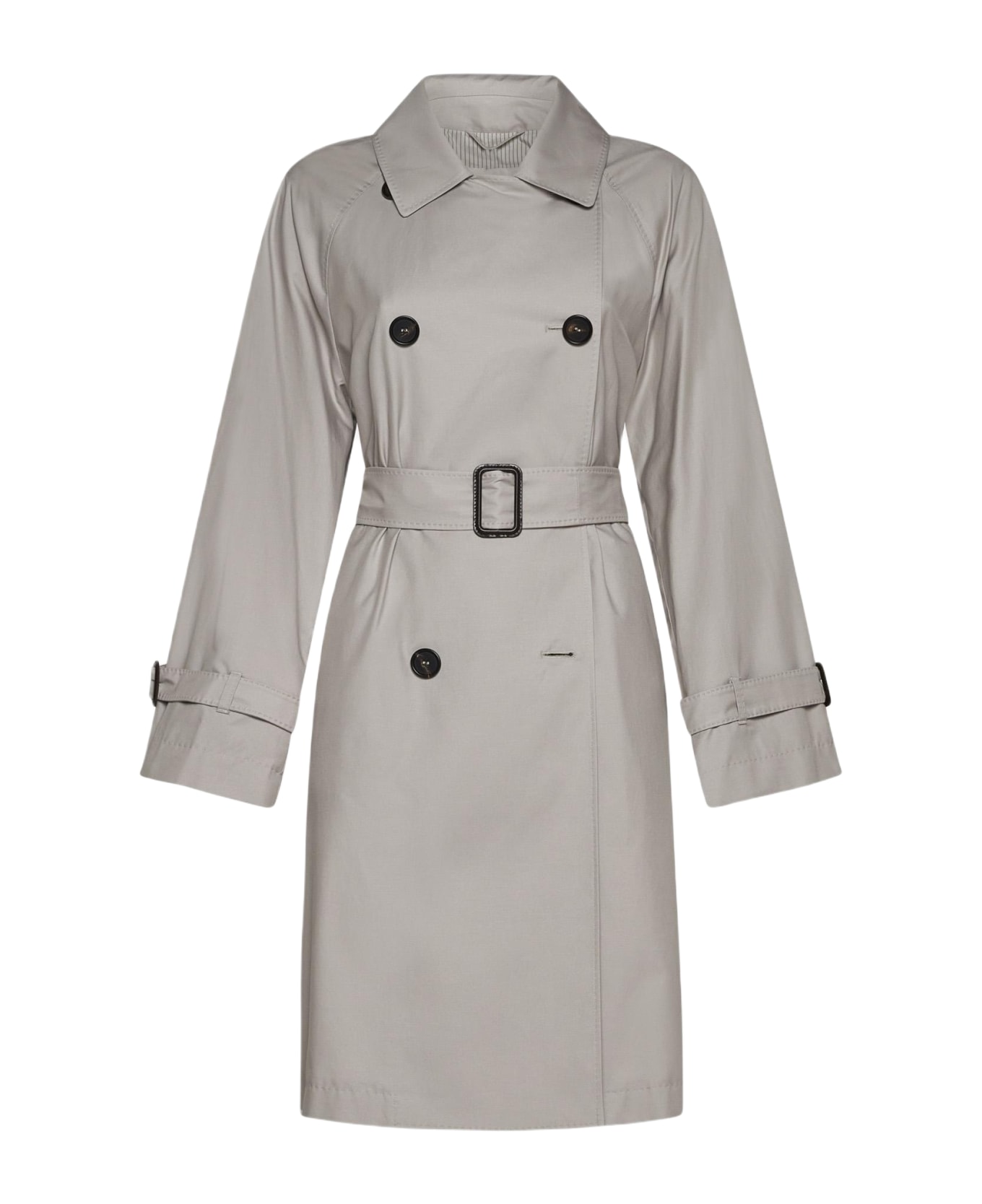 Max Mara The Cube Cotton-blend Double-breasted Trench Coat - Ecru レインコート