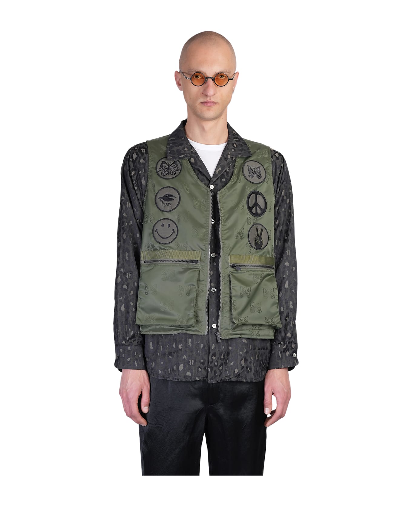 Needles Vest In Green Nylon - green