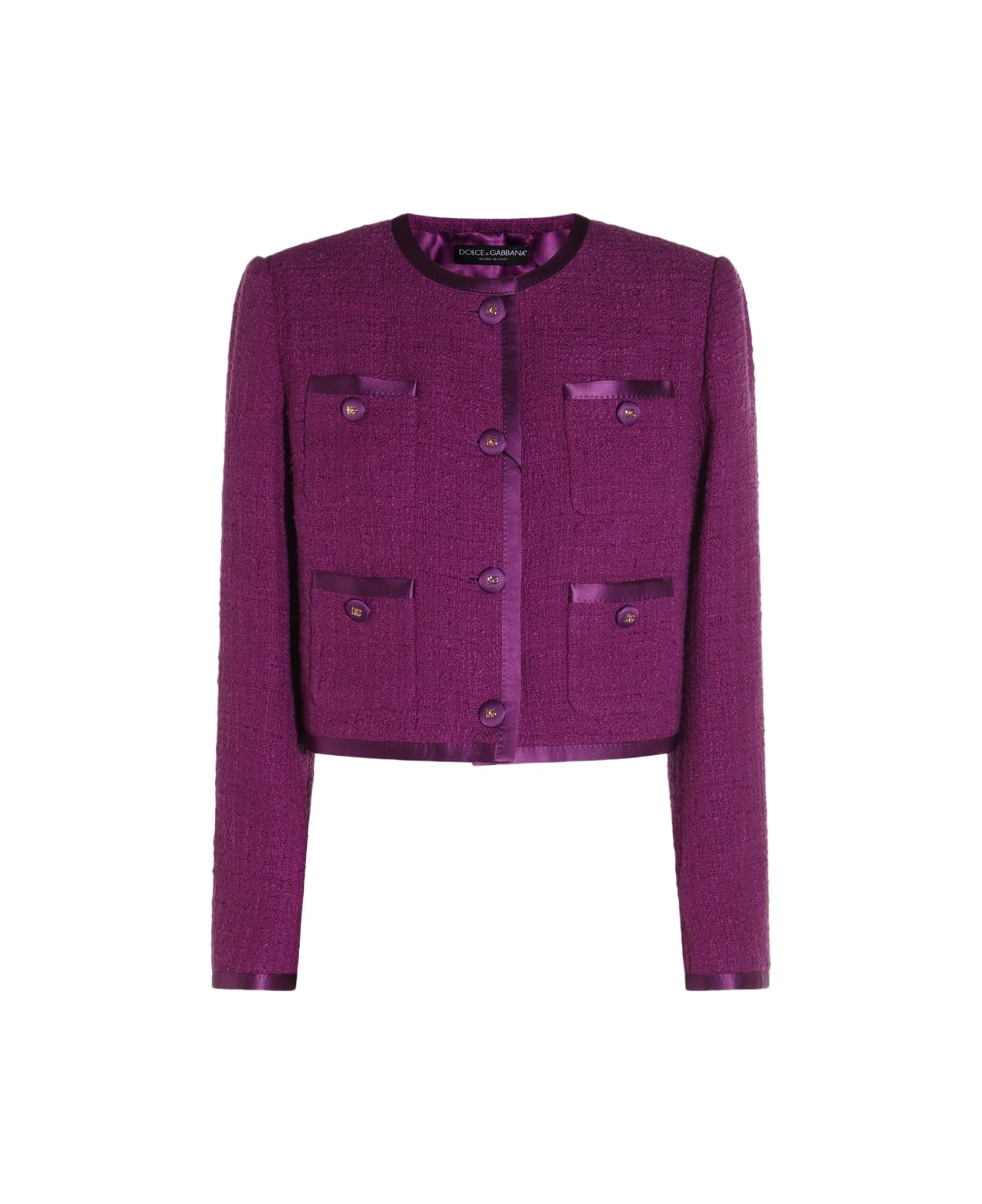 Dolce 
Gabbana Violet Cotton Casual Jacket - Purple