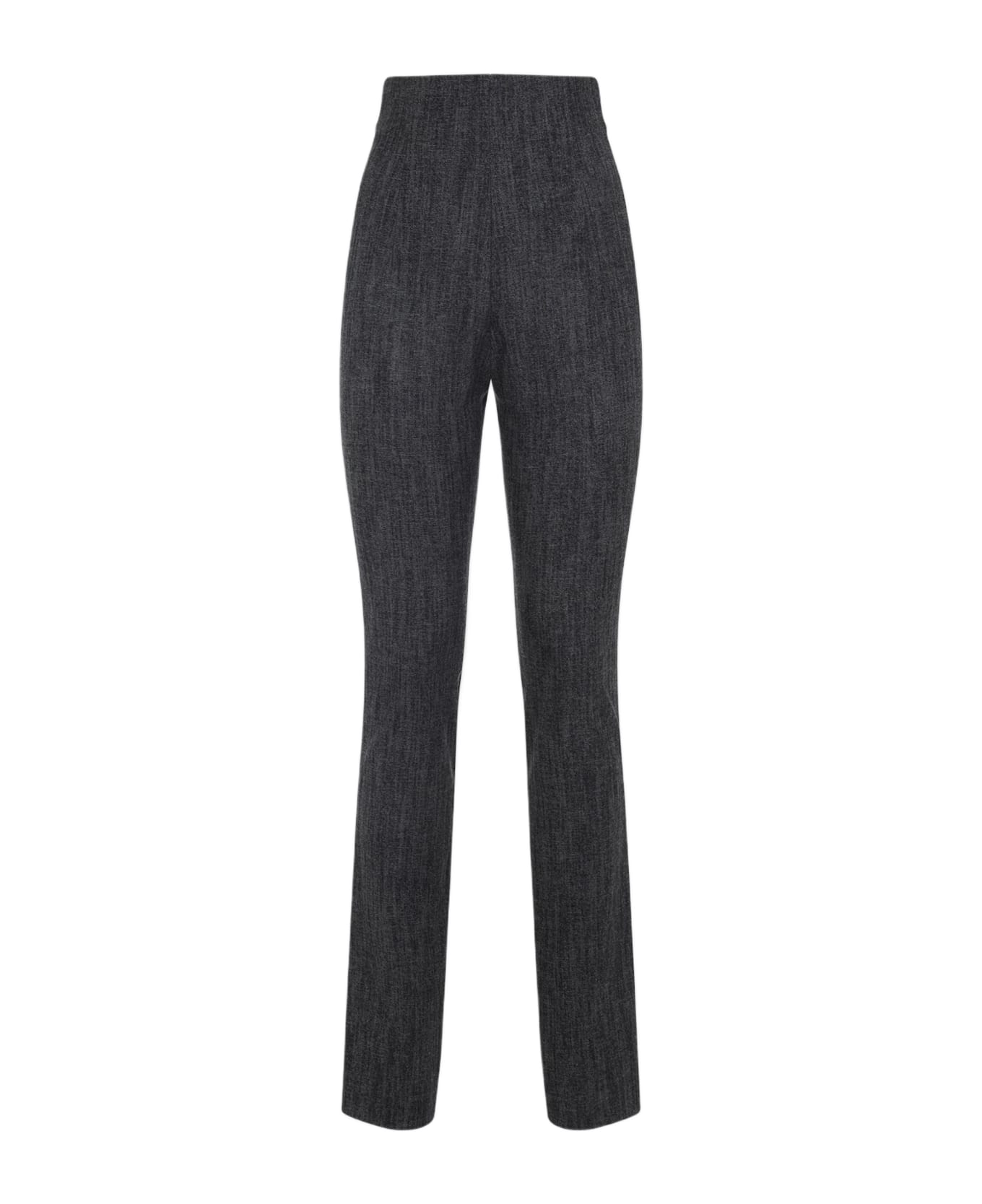 Alberta Ferretti Wool Skinny Pants - Fantasia Nero