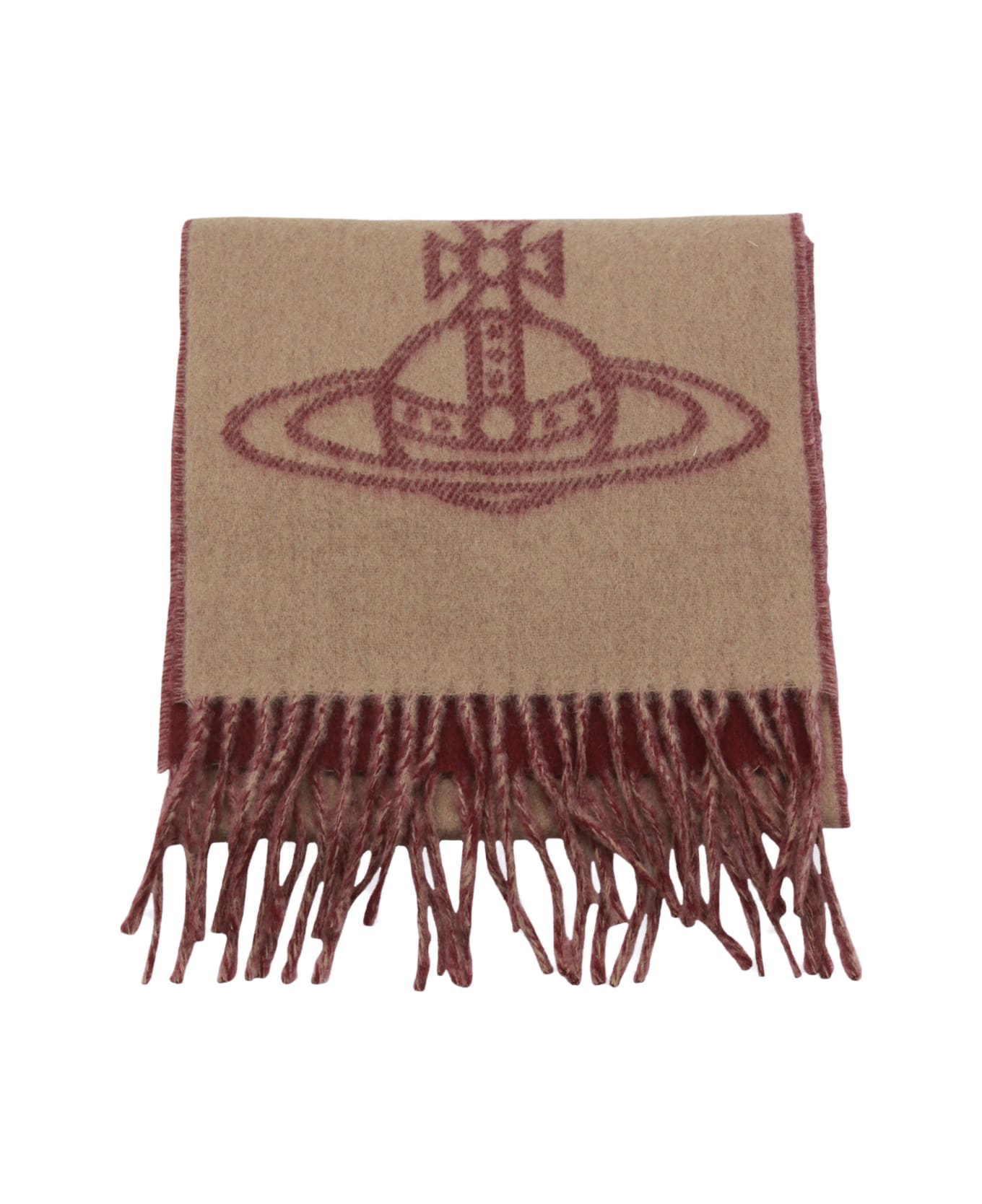 Vivienne Westwood Camel Wool Scarf - Brown