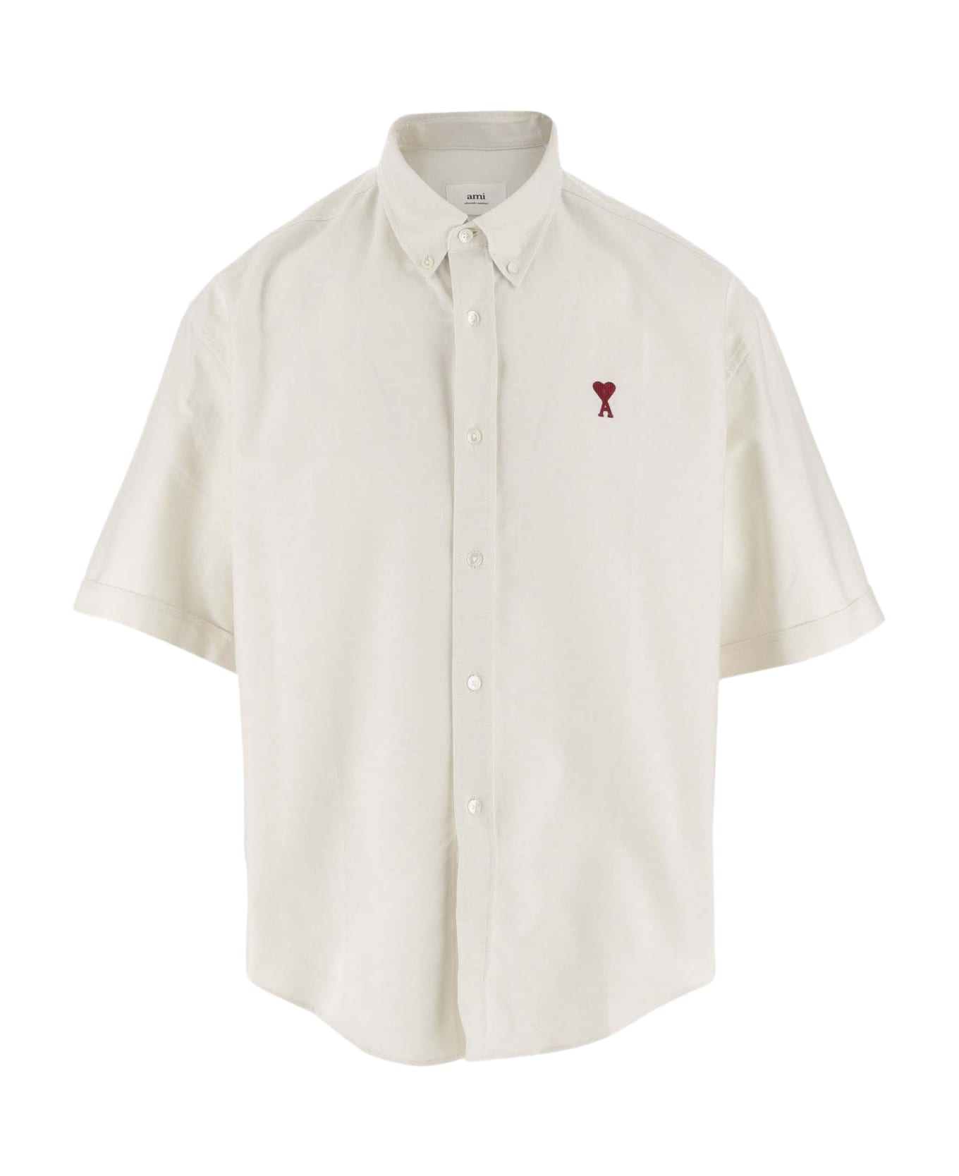 Ami Alexandre Mattiussi Short Sleeve Shirt With Logo - White