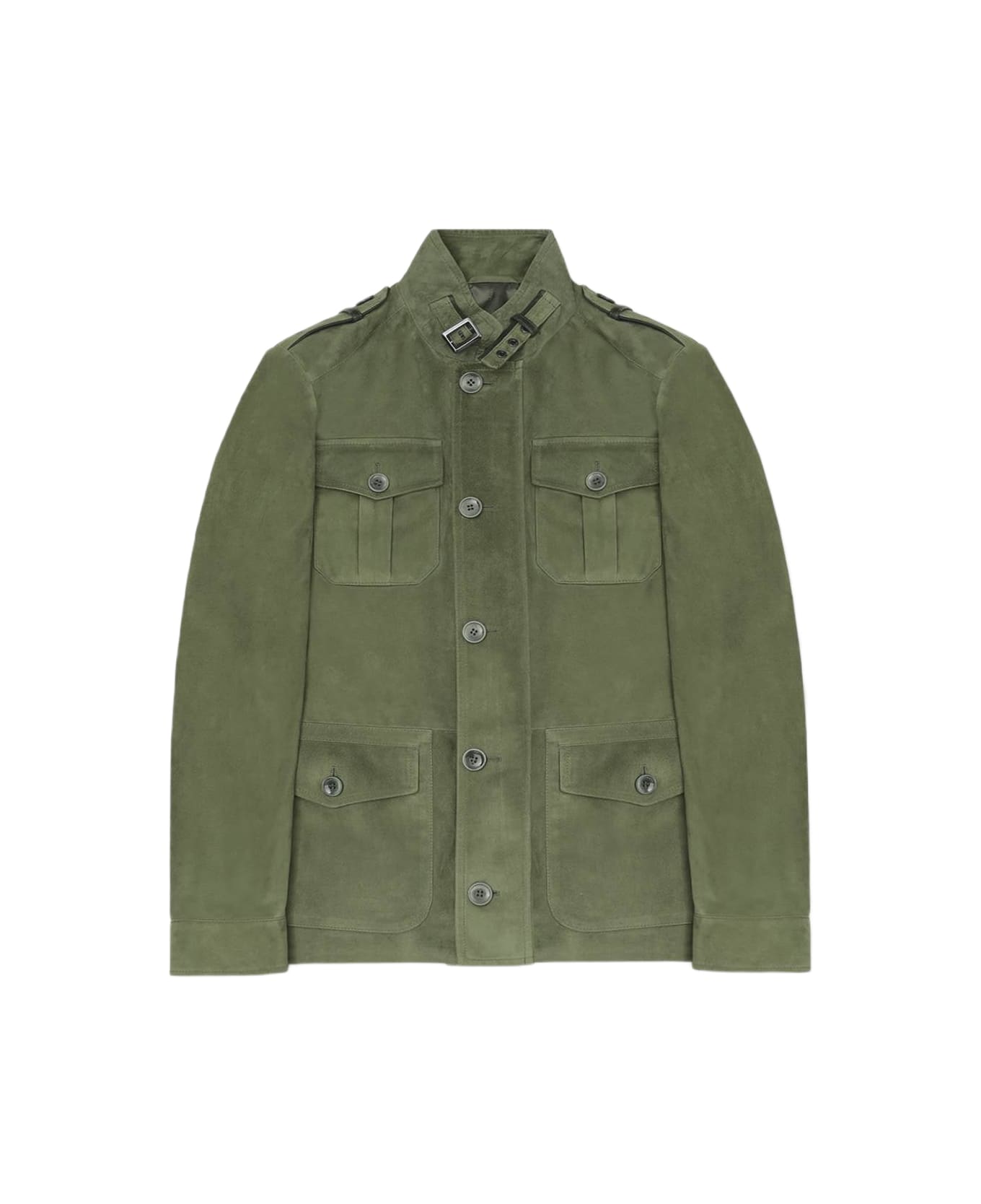 Larusmiani Devon Sahariana Jacket Leather Jacket - Olive