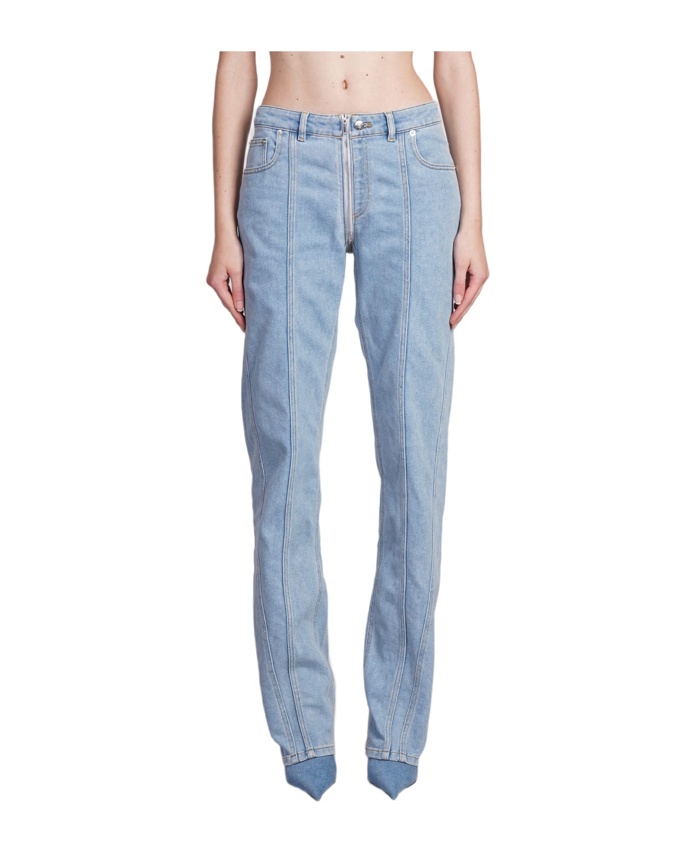 Mugler Jeans In Blue Denim - blue