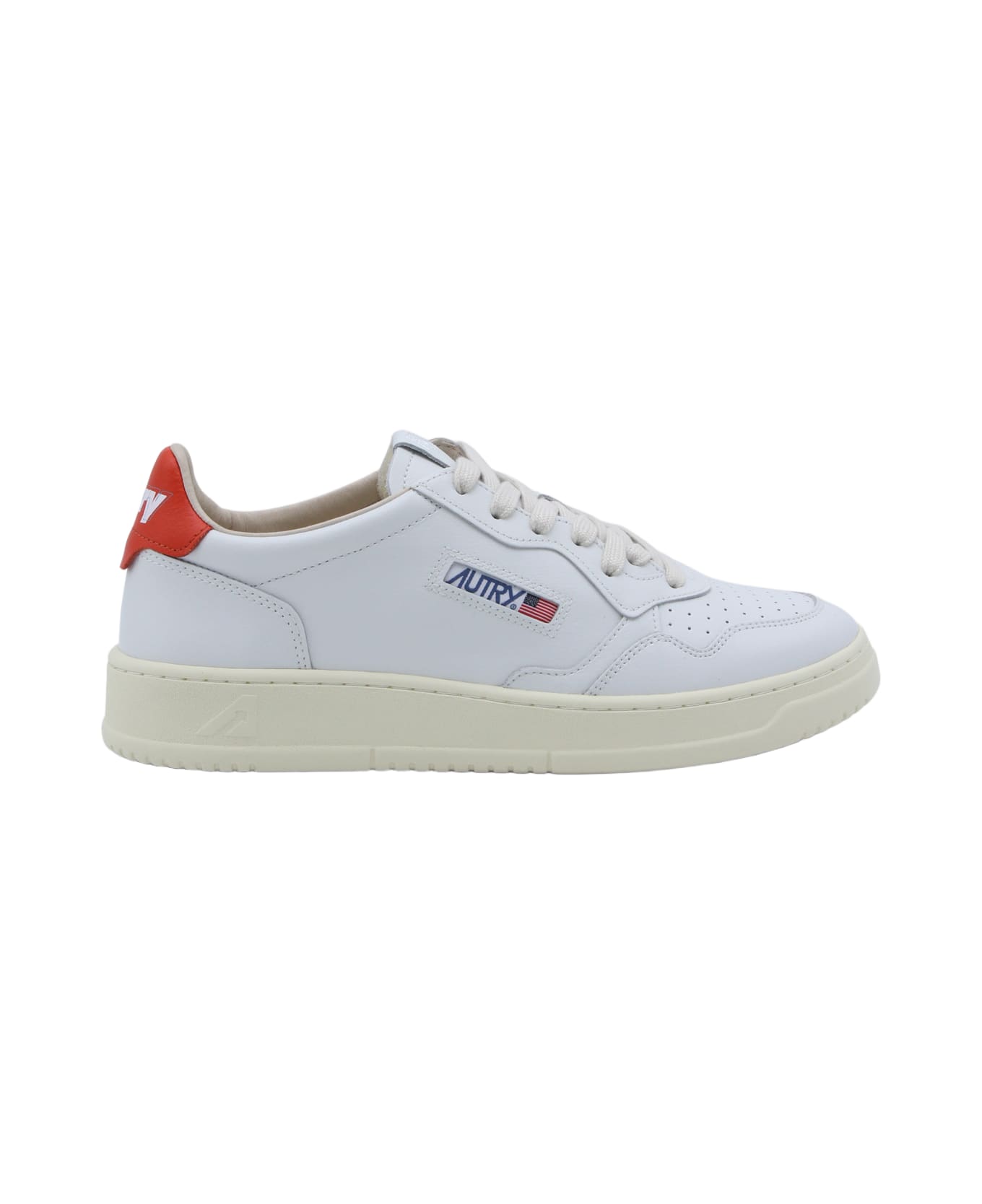 Autry White And Red Leather Sneakers - WHT/SORAN
