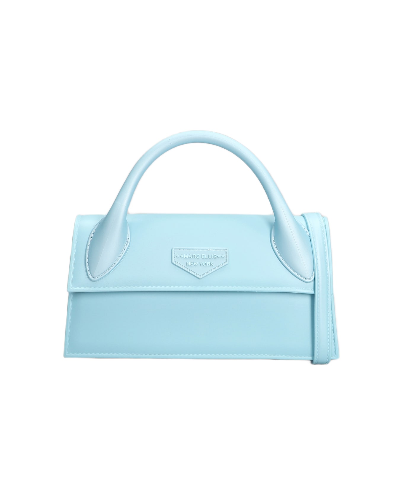 Marc Ellis Flat Arrow Hand Bag In Cyan Pvc - cyan