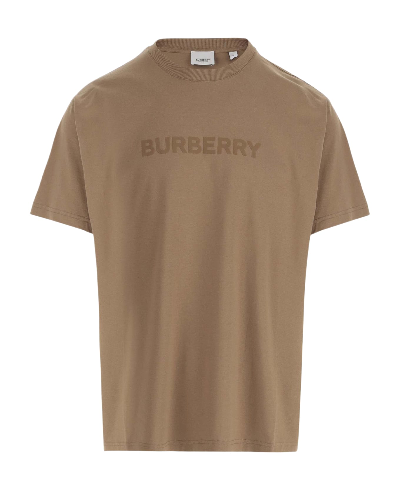 Burberry Cotton T-shirt With Logo - Beige