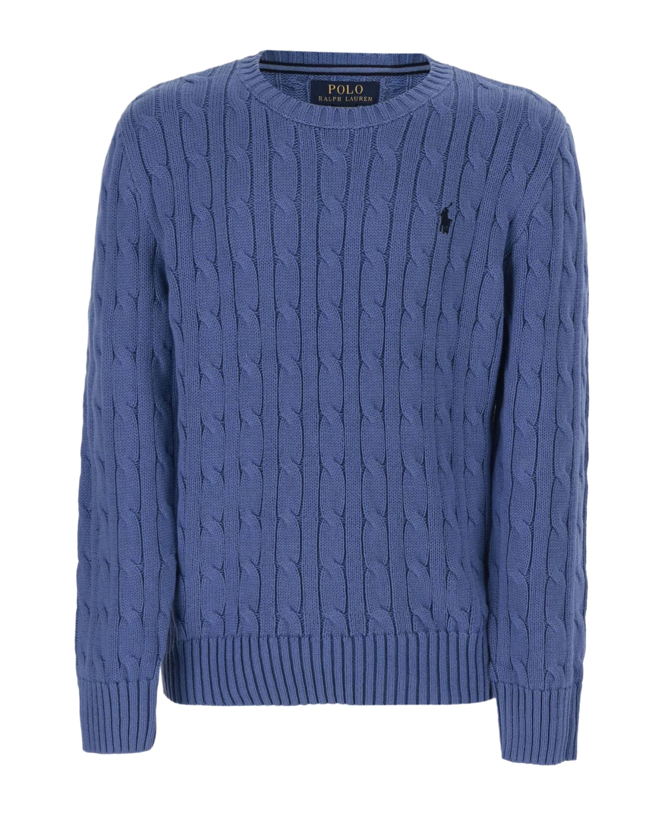 Polo Ralph Lauren Cotton Sweater With Logo - Blue