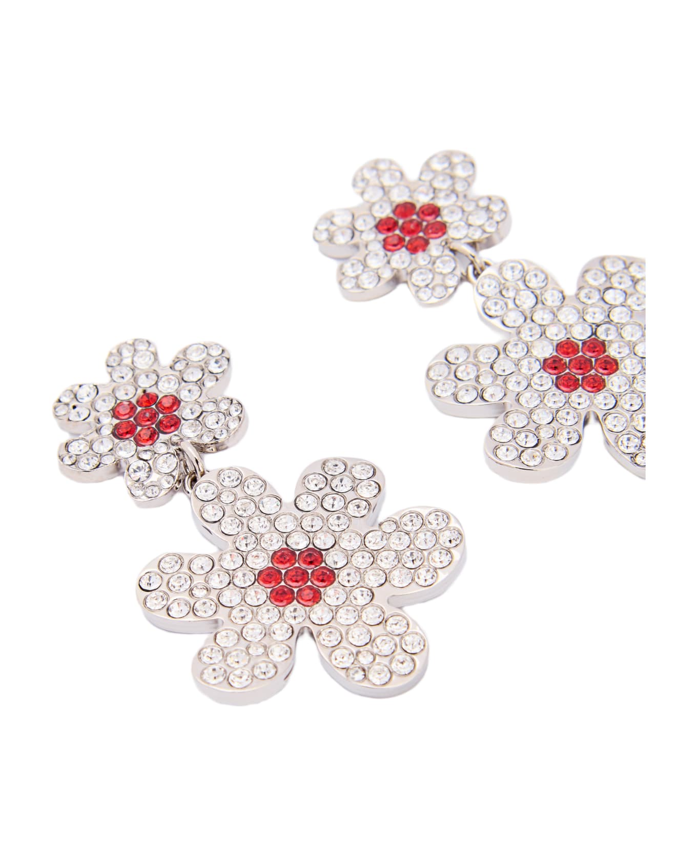 Marni Flower Pendant Earrings - Silver