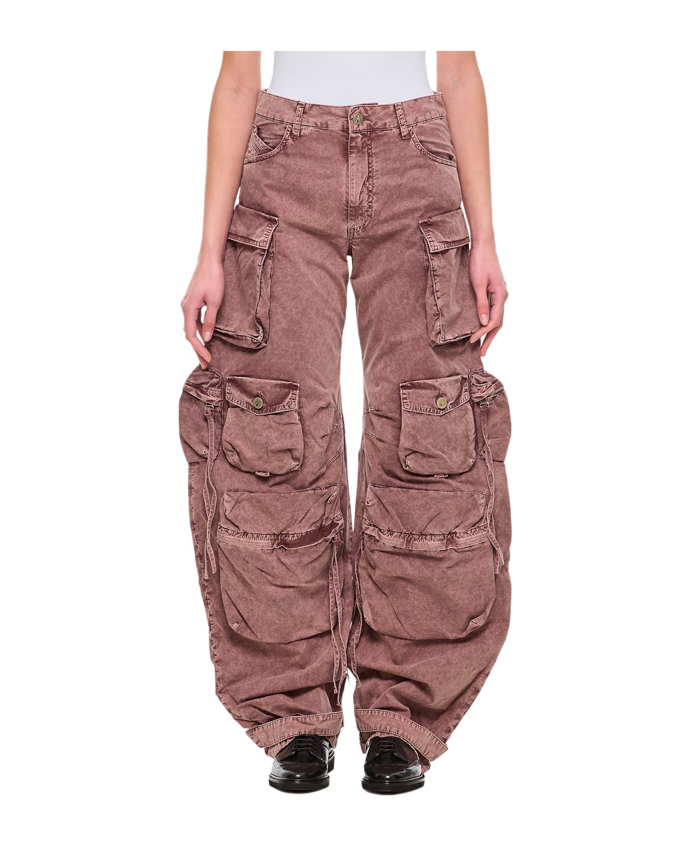 The Attico Fern Long Trousers Natural Marble - Brown