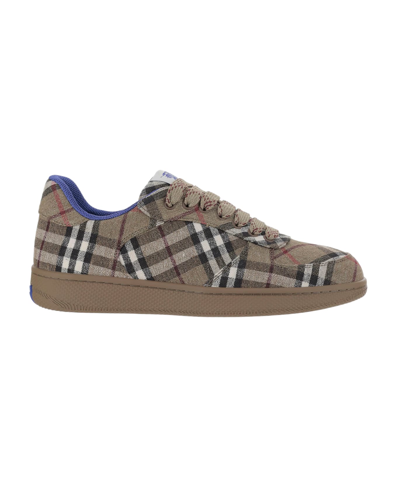 Burberry Terrace Sneakers With Check Pattern - Red
