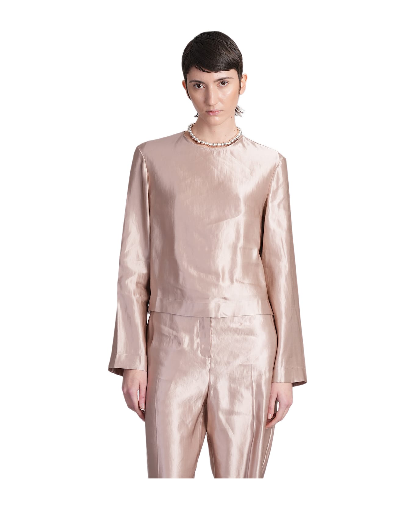 Loulou Studio Nino Blouse In Rose-pink Linen - rose-pink