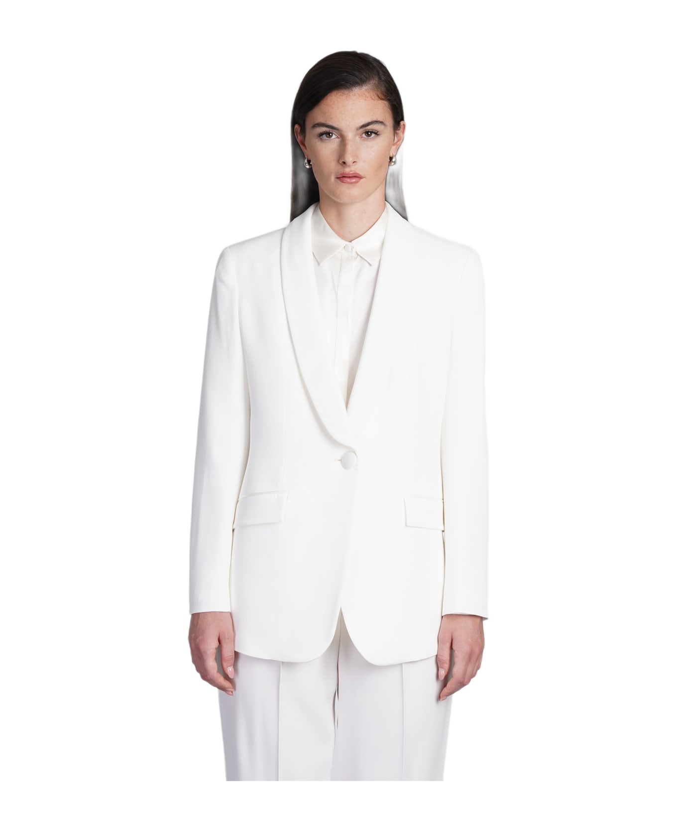 Emporio Armani Blazer In White Acetate - White