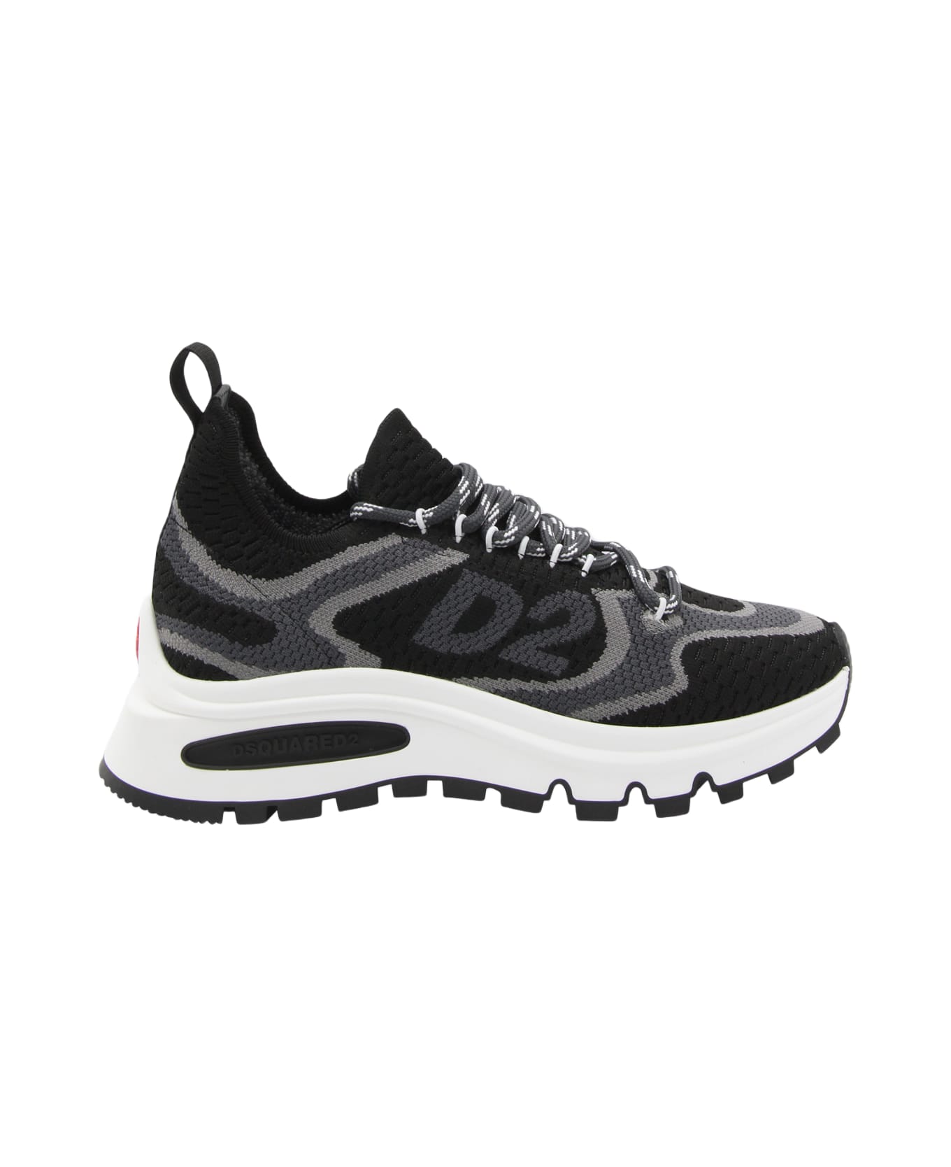 Dsquared2 Black Leather Sneakers - Black/grey