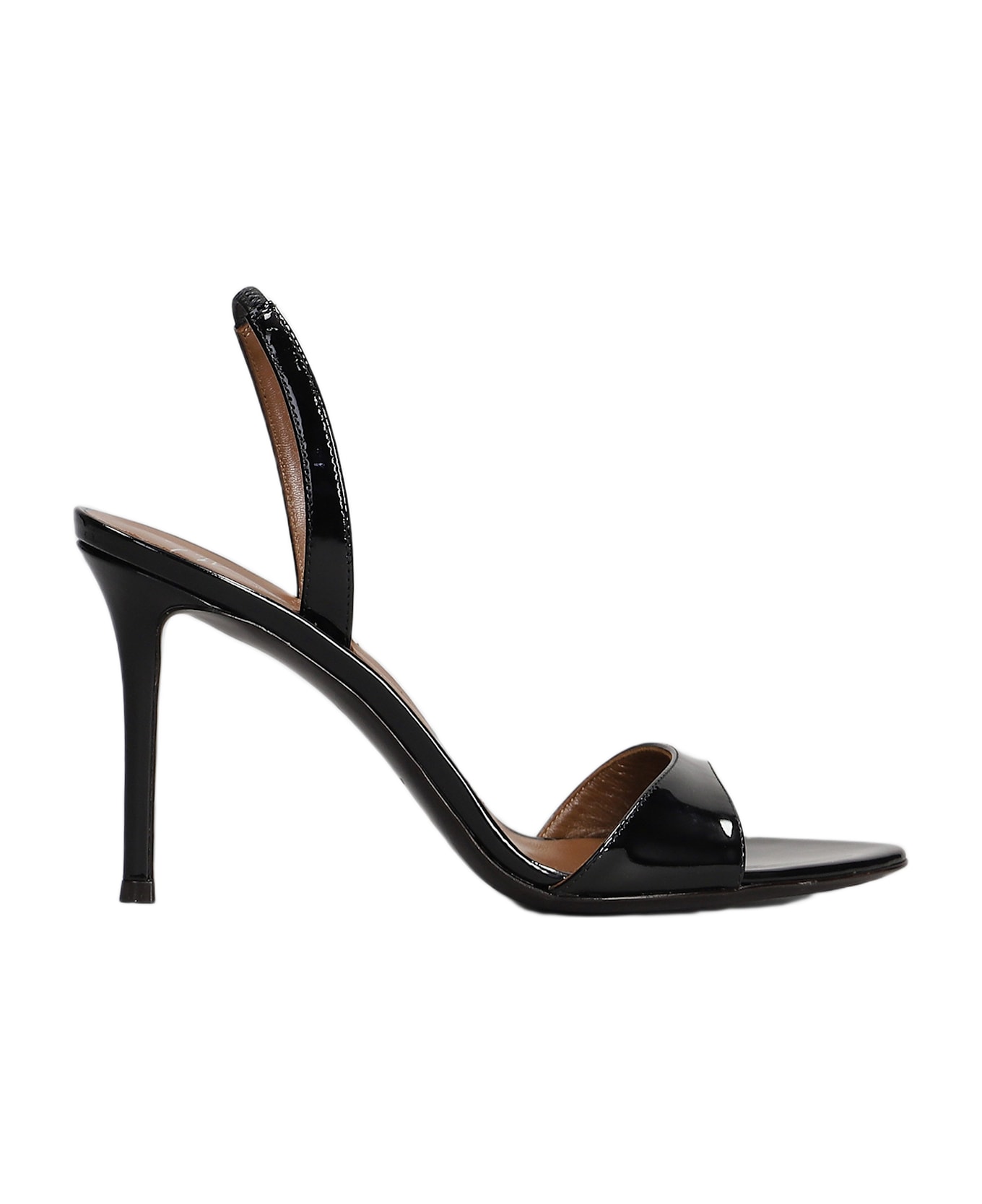 Giuseppe Zanotti Sandals In Black Patent Leather - black