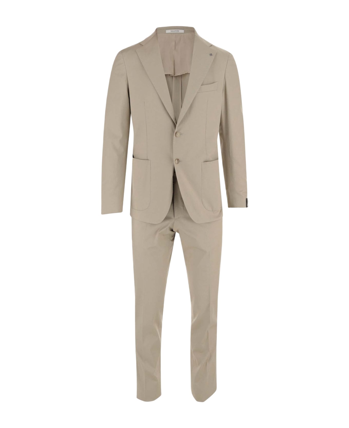 Tagliatore Stretch Cotton Suit - Beige
