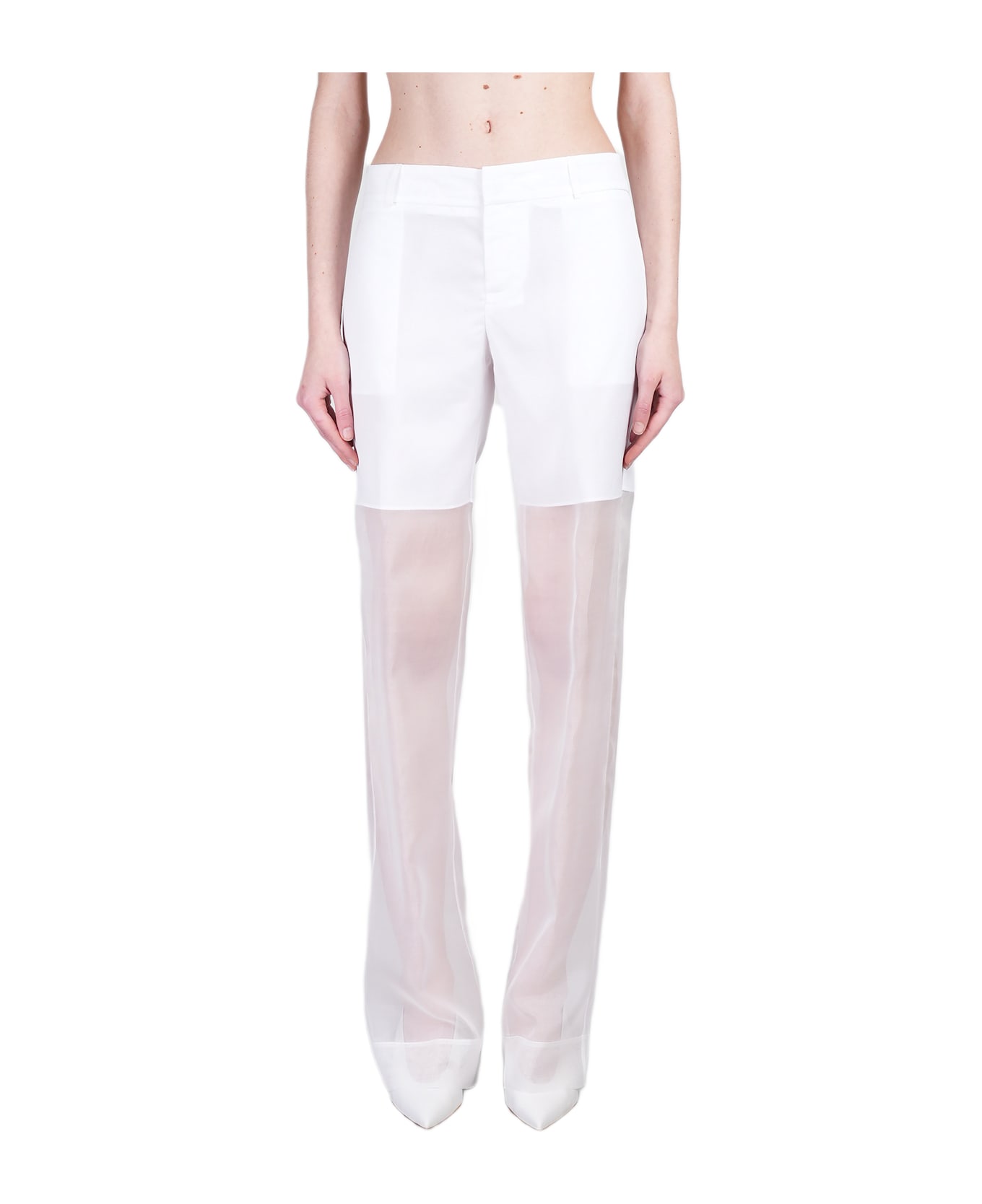 Del Core Pants In White Silk - white