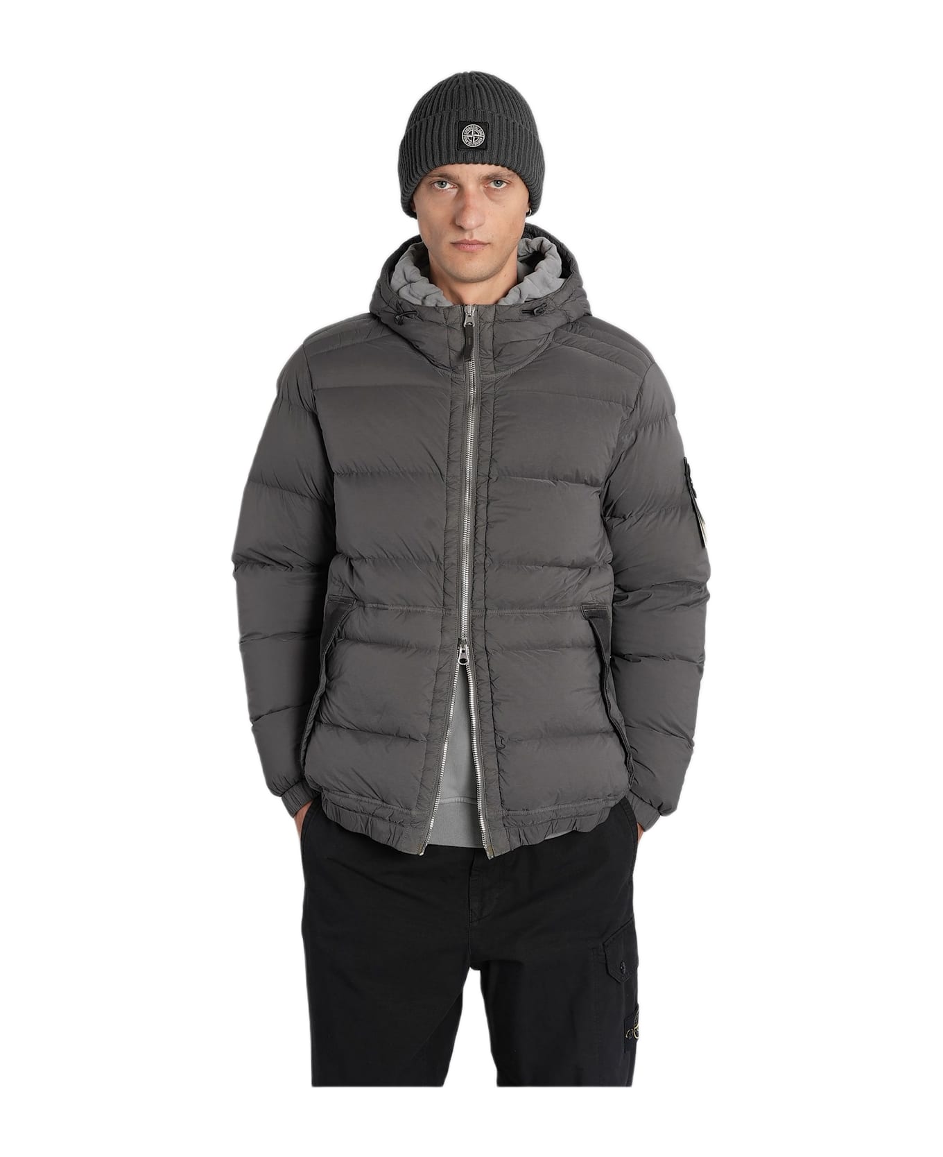Stone Island Puffer In Grey Polyamide - grey