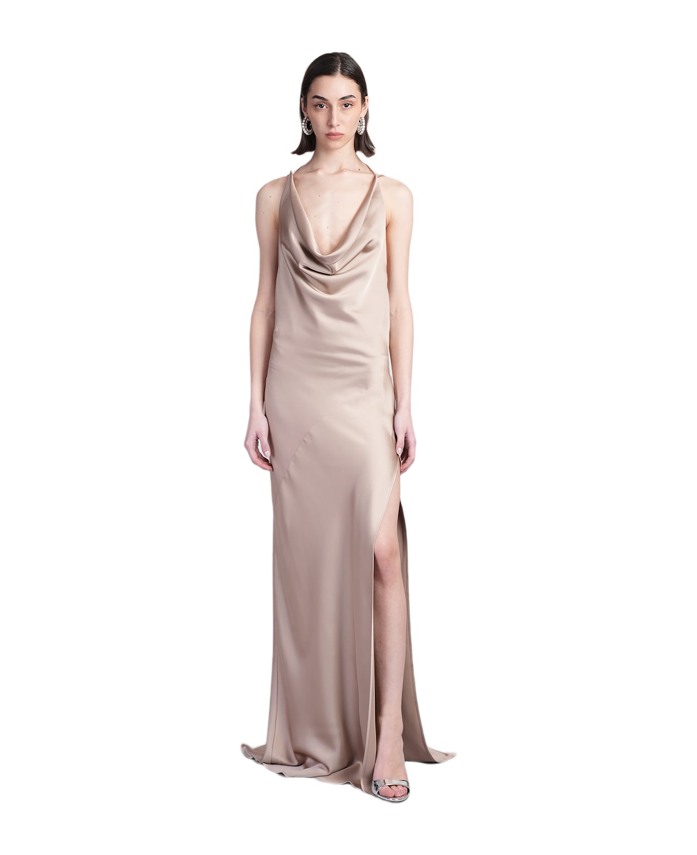 The Andamane Vera Maxi Dress Woman In Grey Polyester - grey