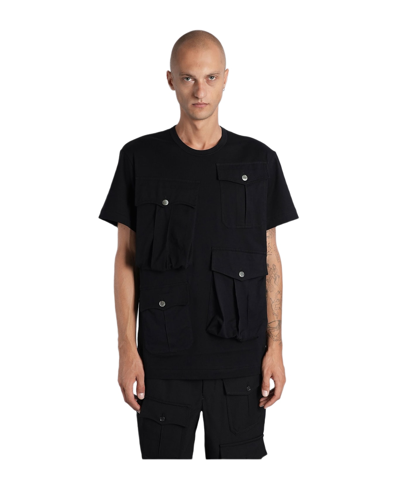 Comme Des Garçons Homme Plus T-shirt In Black Cotton - black